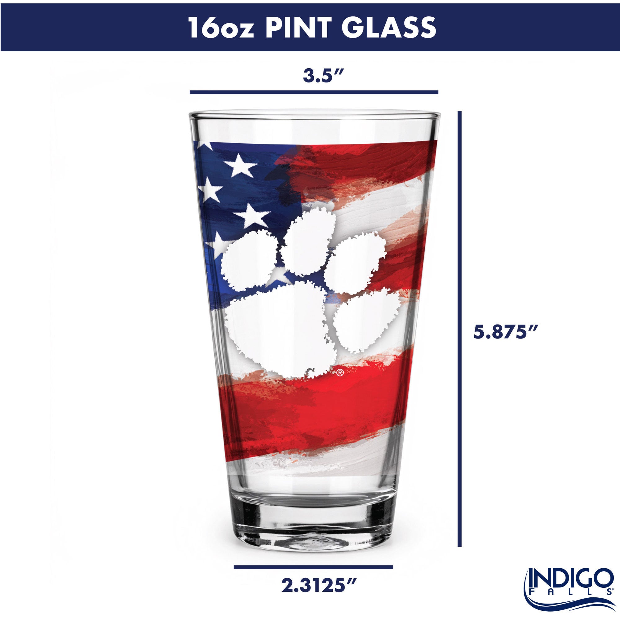 Clemson Tigers Two-Pack 16oz. Americana Pint Glass Set