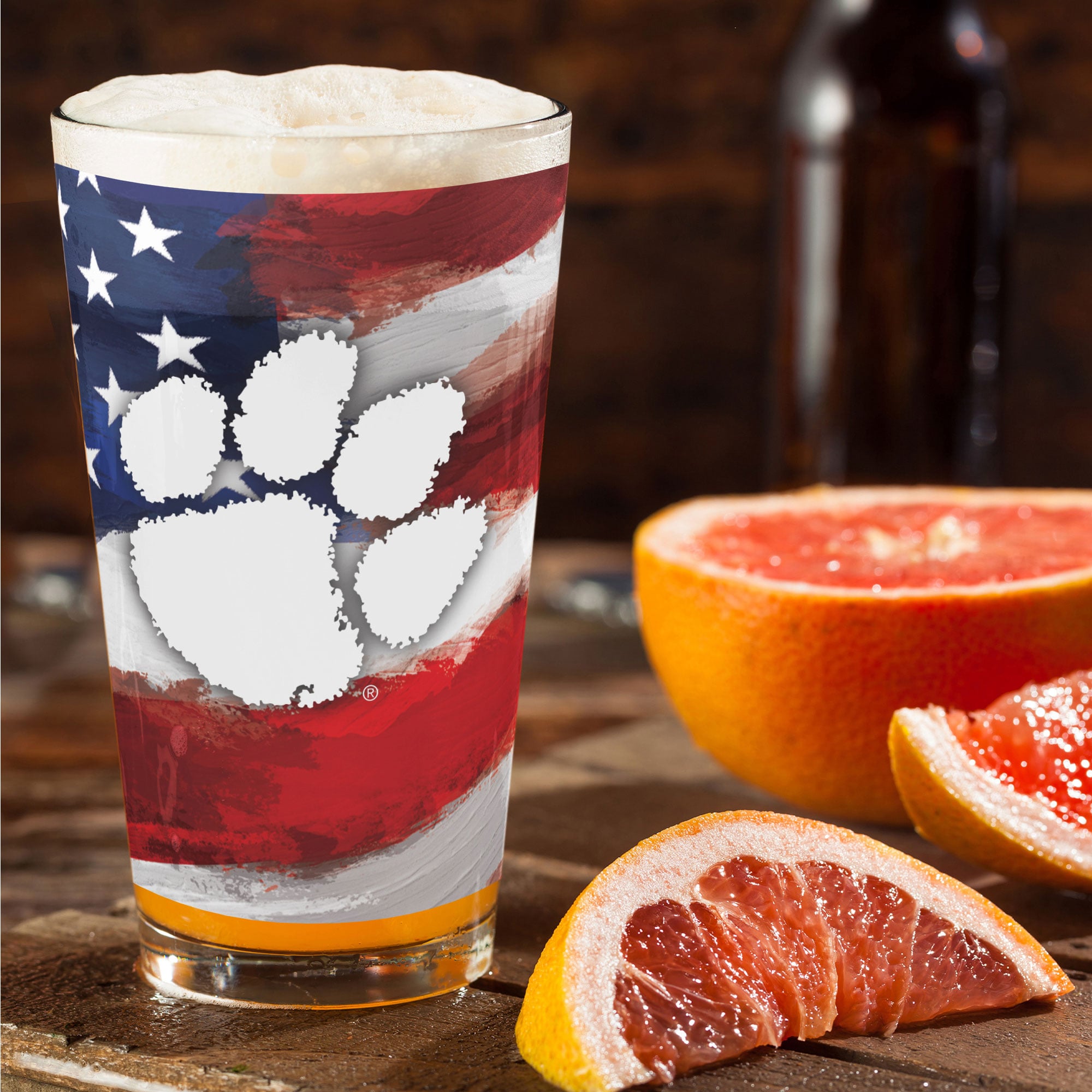 Clemson Tigers Two-Pack 16oz. Americana Pint Glass Set