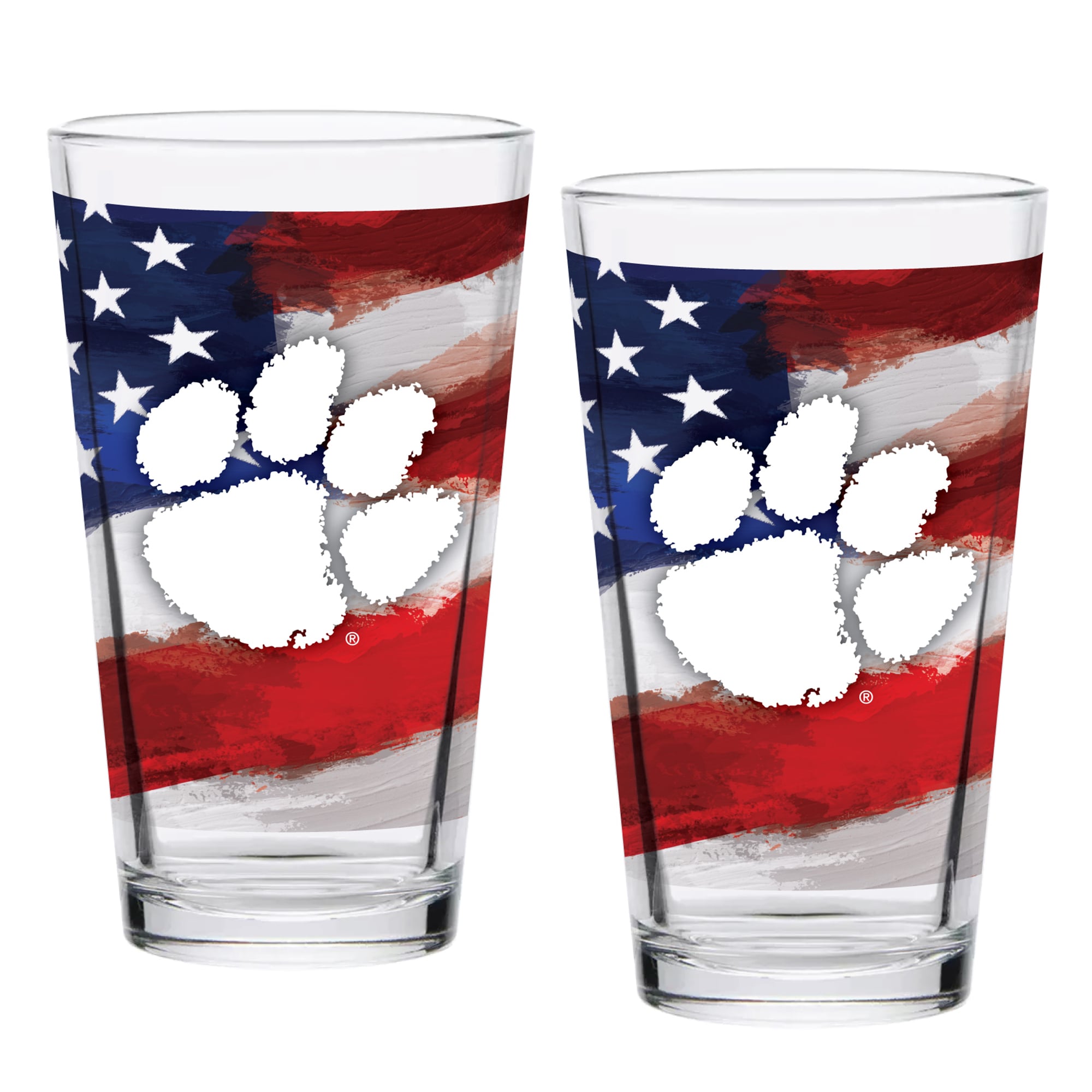 Clemson Tigers  Two-Pack 16oz. Americana Pint Glass Set