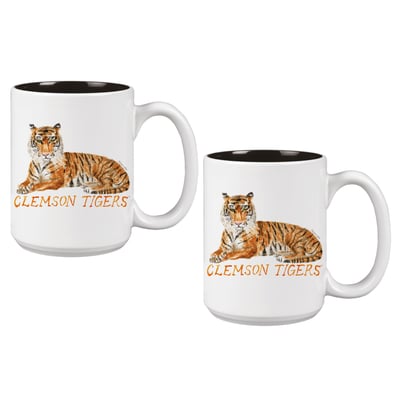 Ensemble de deux tasses de 44 cl (15 oz) à l'effigie de la mascotte Laura Wilcox des Clemson Tigers