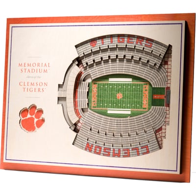 Clemson Tigers Fanpoint 17'' x 13'' 5-Layer StadiumView 3D Wall Art