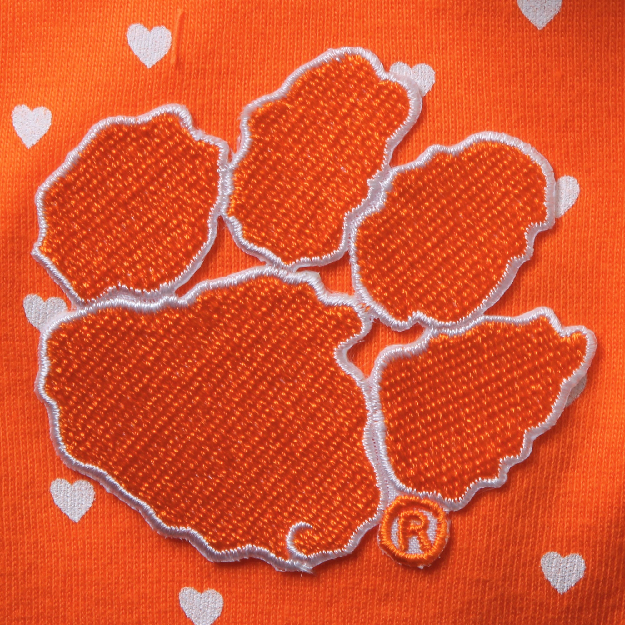 Ensemble body et bandeau orange à motifs de cœurs des Tigers Clemson pour nouveau-nés bébés filles