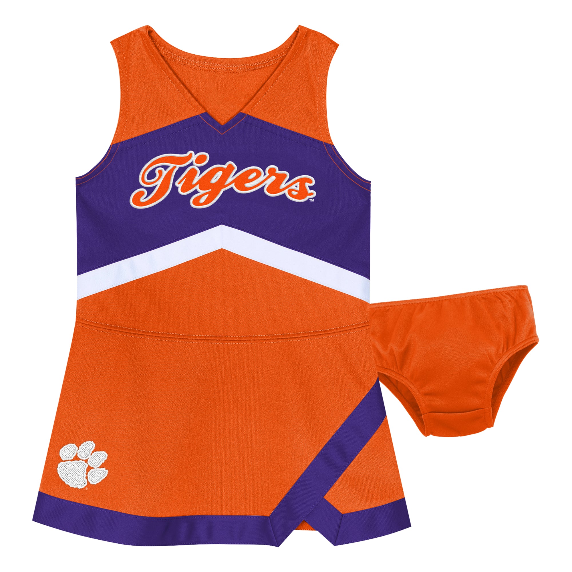 Girls Preschool Outerstuff Orange Clemson Tigers Two-Piece Cheer Captain Jumper Dress & Bloomers Set