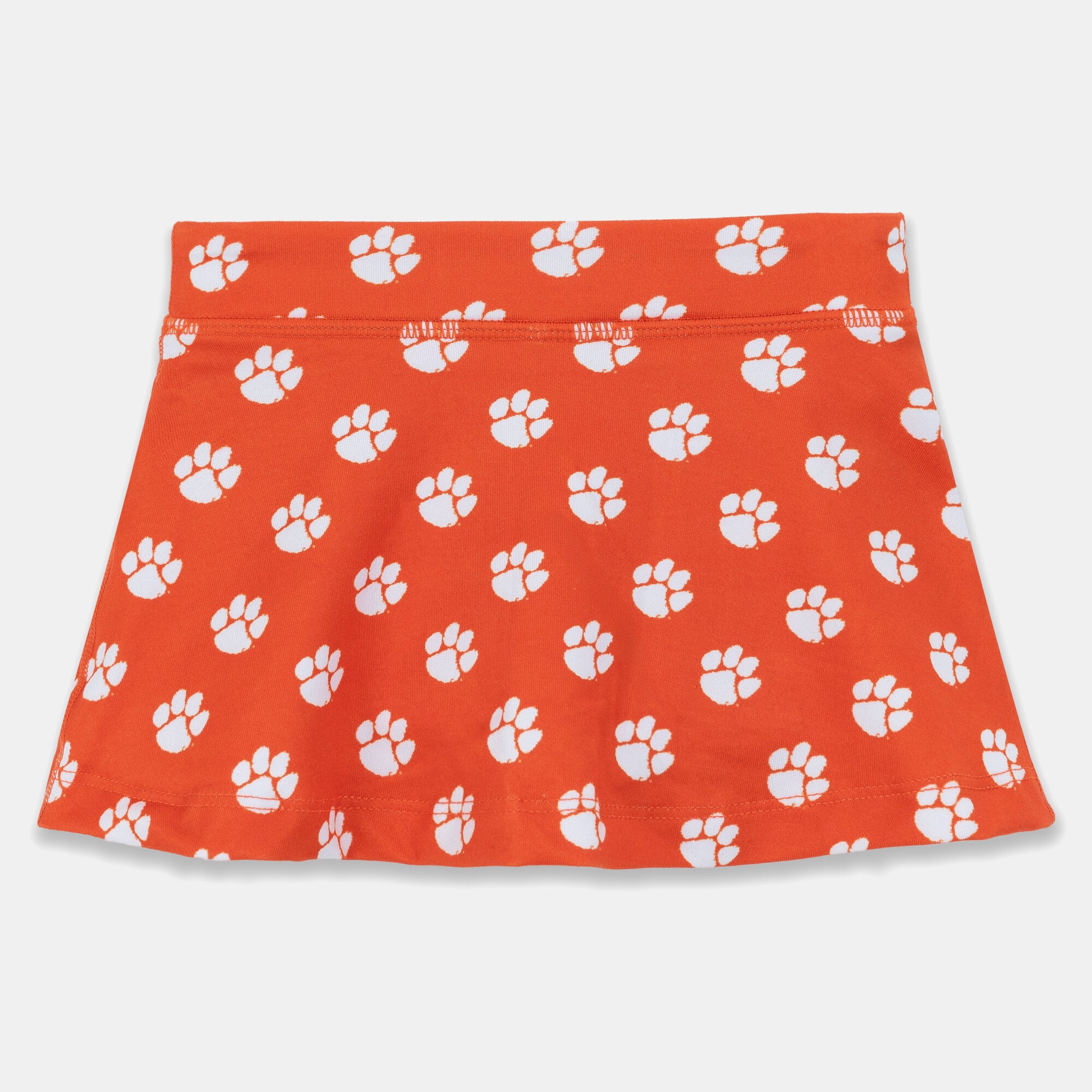 Jupe-short de tennis ZooZatz pour petites filles, imprimée intégralement sur le thème des tigres Clemson, orange.