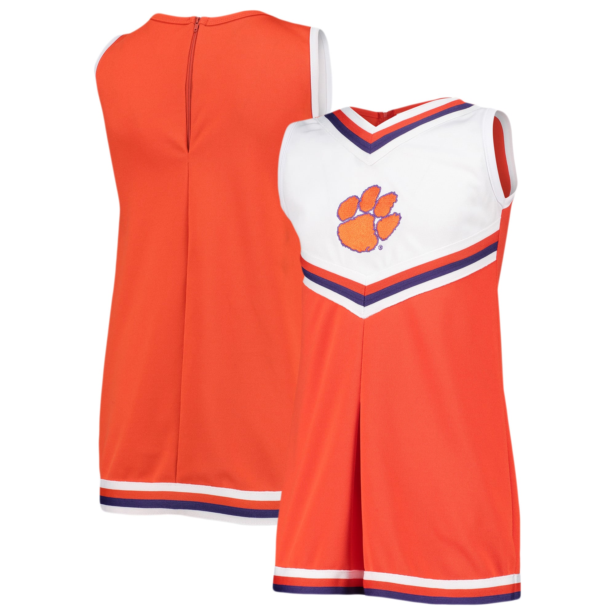 clemson jersey dress Girls Youth Orange Tigers One-Piece Cheer xxcl_01.30.26