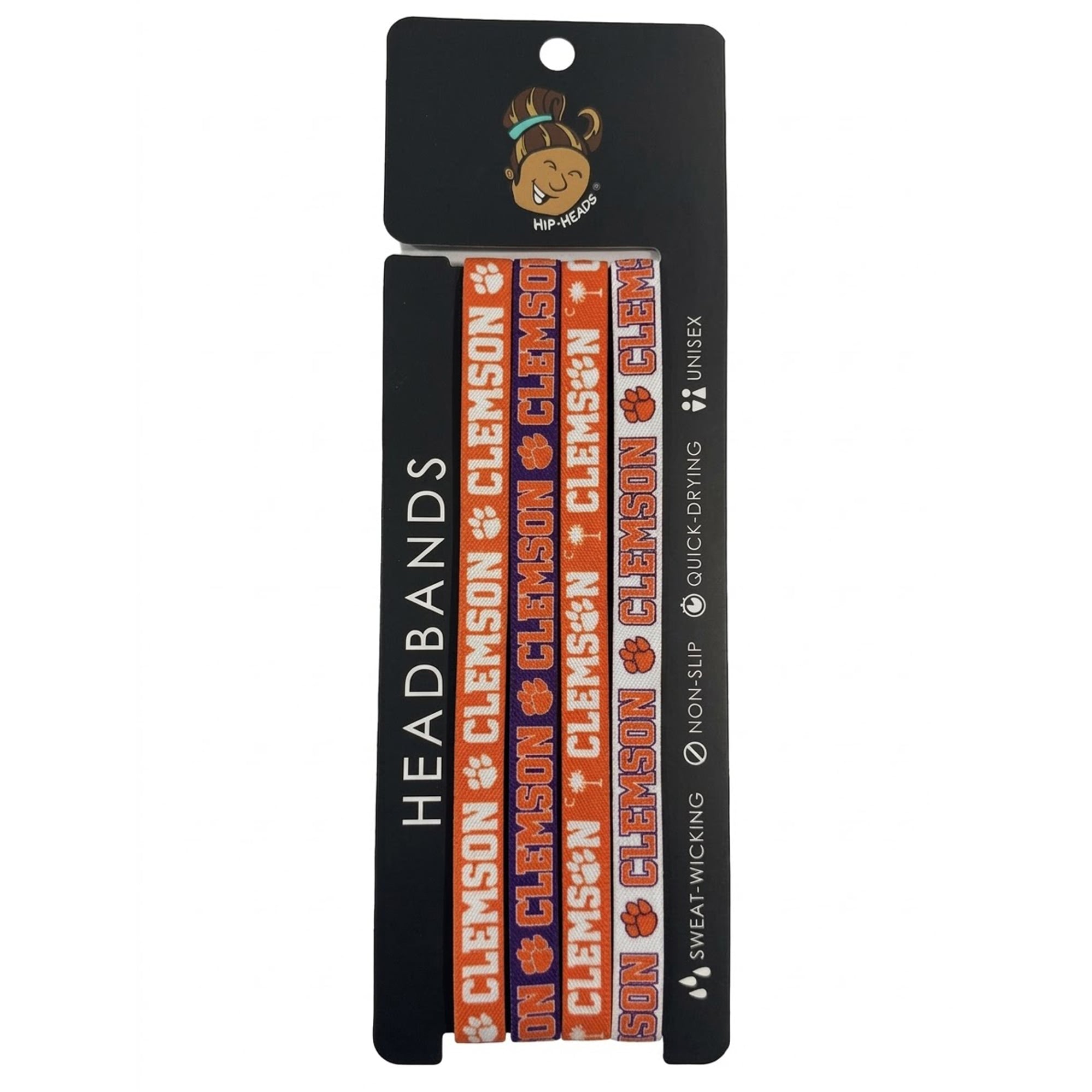 Hip Heads  Clemson Tigers Four-Pack of Thin Headbands