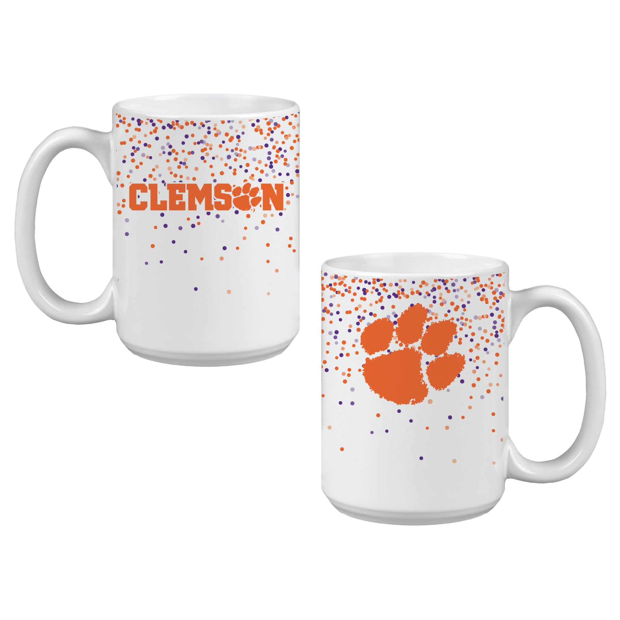 Mug Confetti Clemson Tigers d'Indigo Falls - Lot de 2