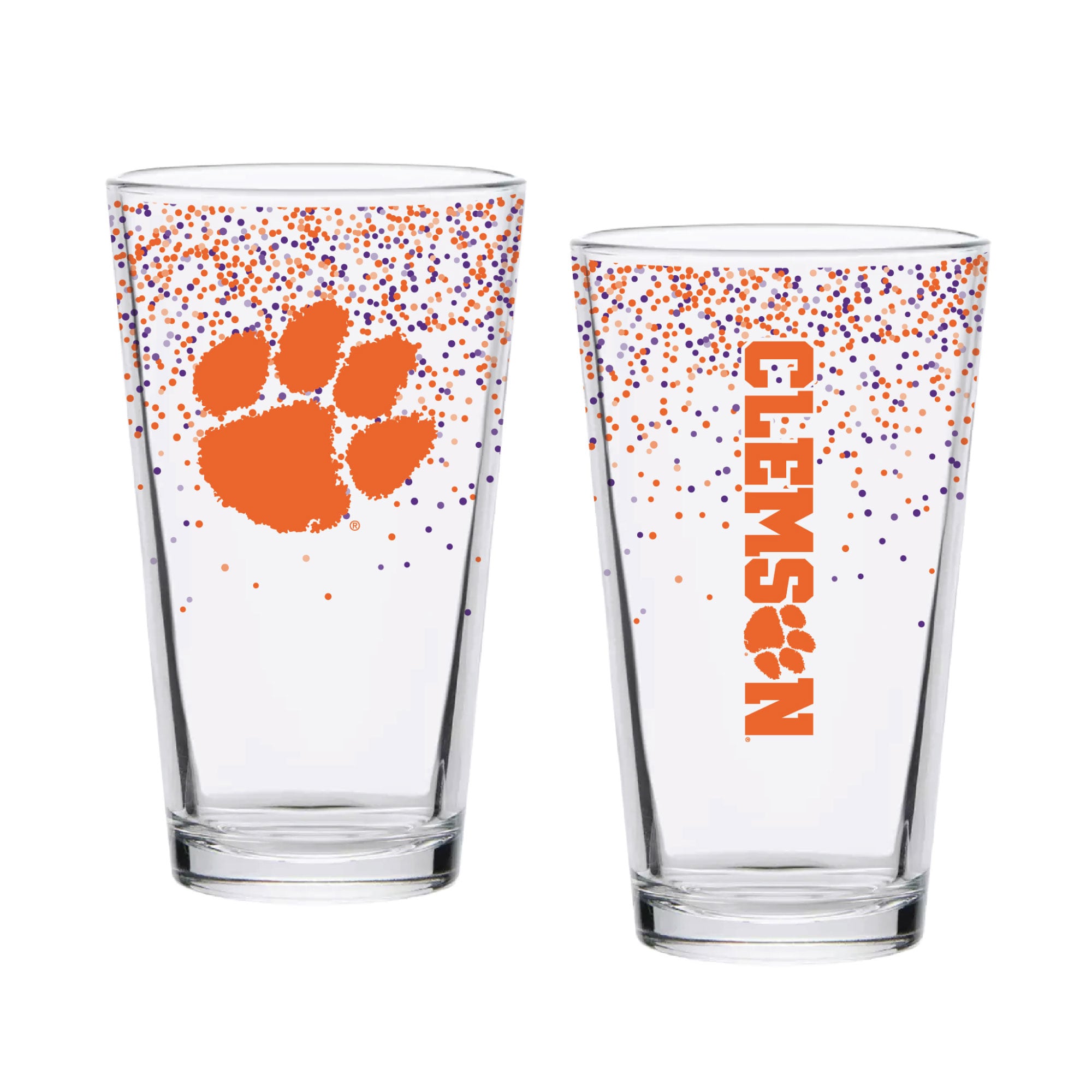 Indigo Falls Clemson Tigers Confetti Pints ​​- Lot de 2