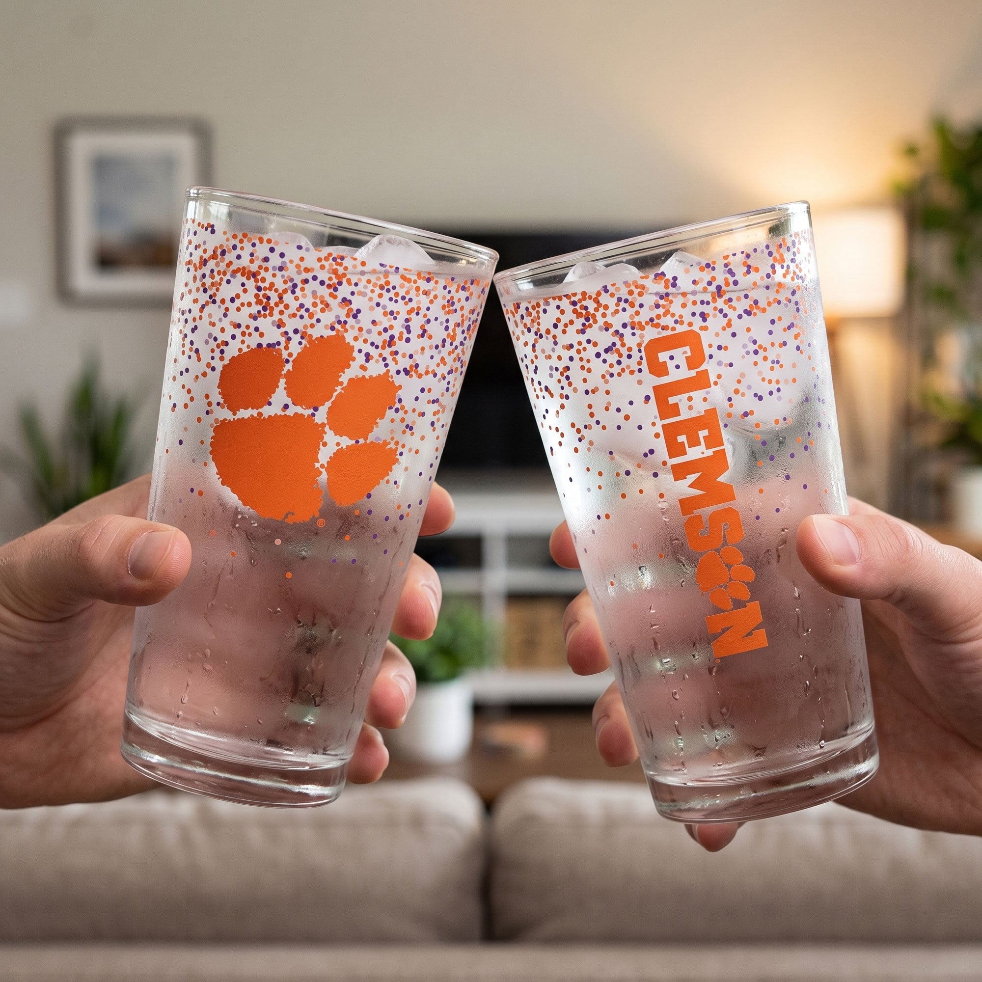 Indigo Falls Clemson Tigers Confetti Pints ​​- Lot de 2