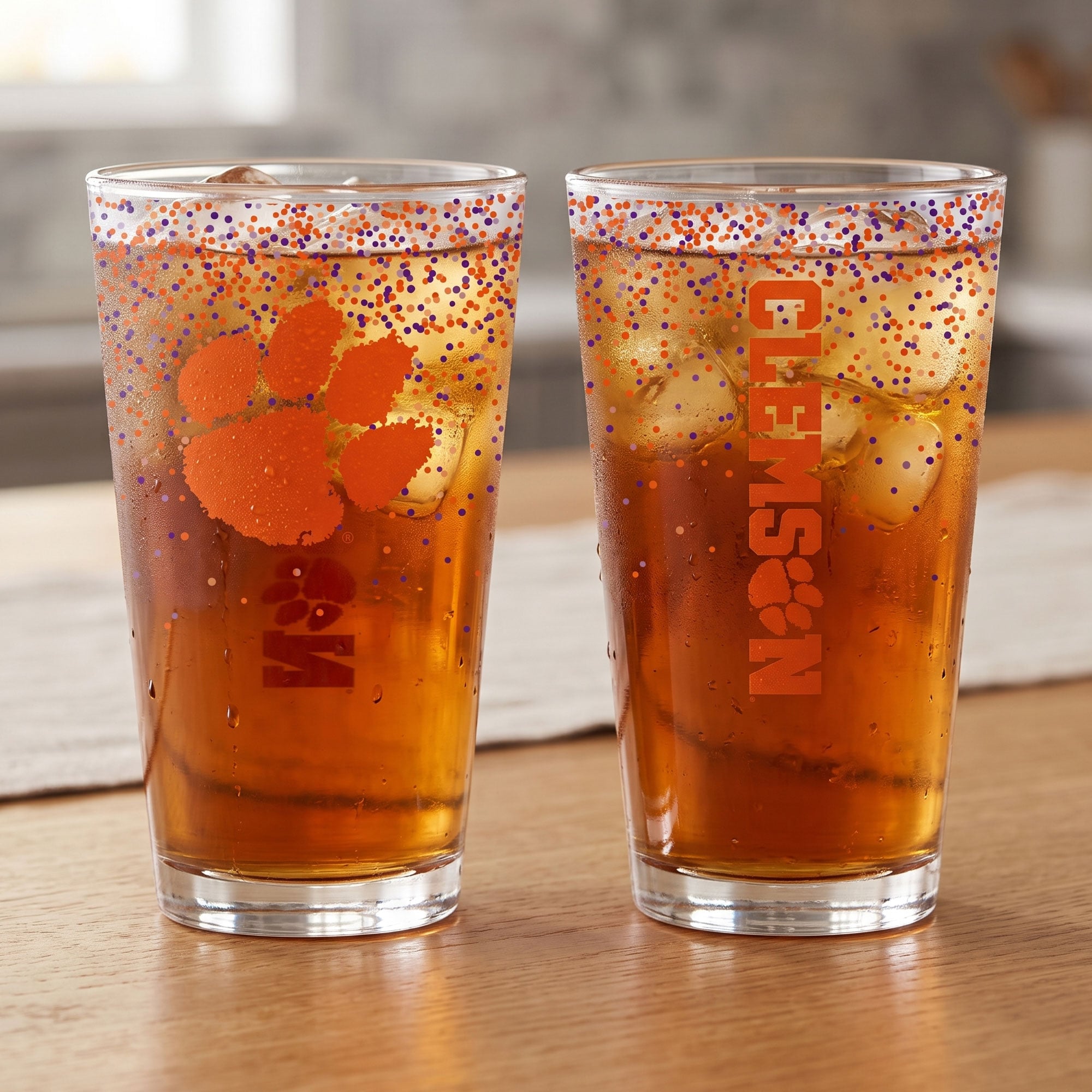 Indigo Falls Clemson Tigers Confetti Pints ​​- Lot de 2