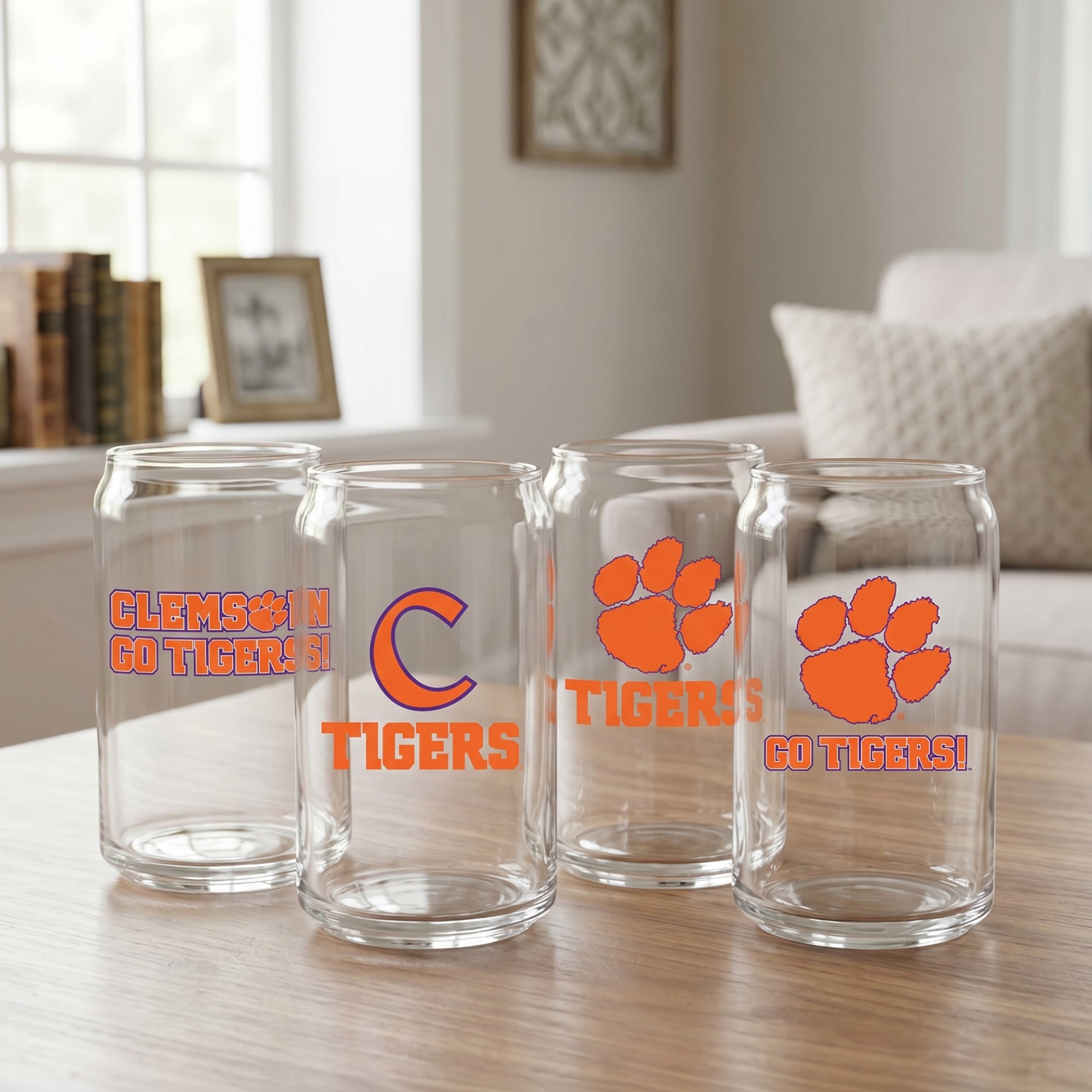 Ensemble de 4 canettes en verre Indigo Falls Clemson Tigers Core Collectors