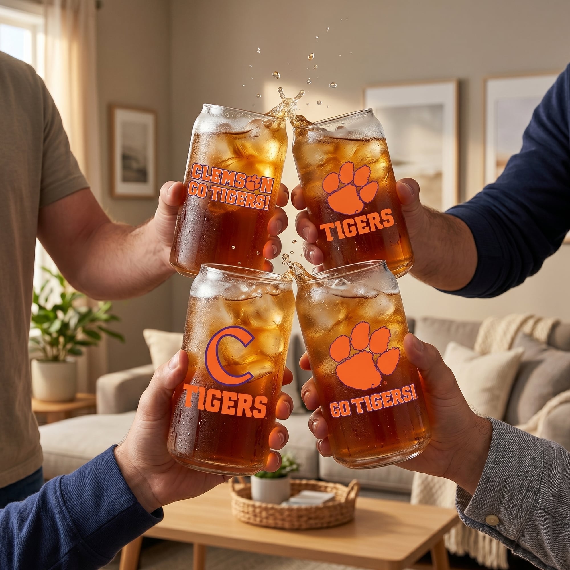 Ensemble de 4 canettes en verre Indigo Falls Clemson Tigers Core Collectors
