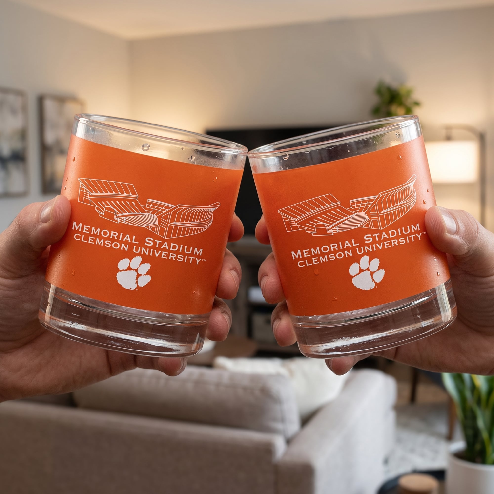 Pack de 2 verres à whisky Indigo Falls Clemson Tigers Core Stadium