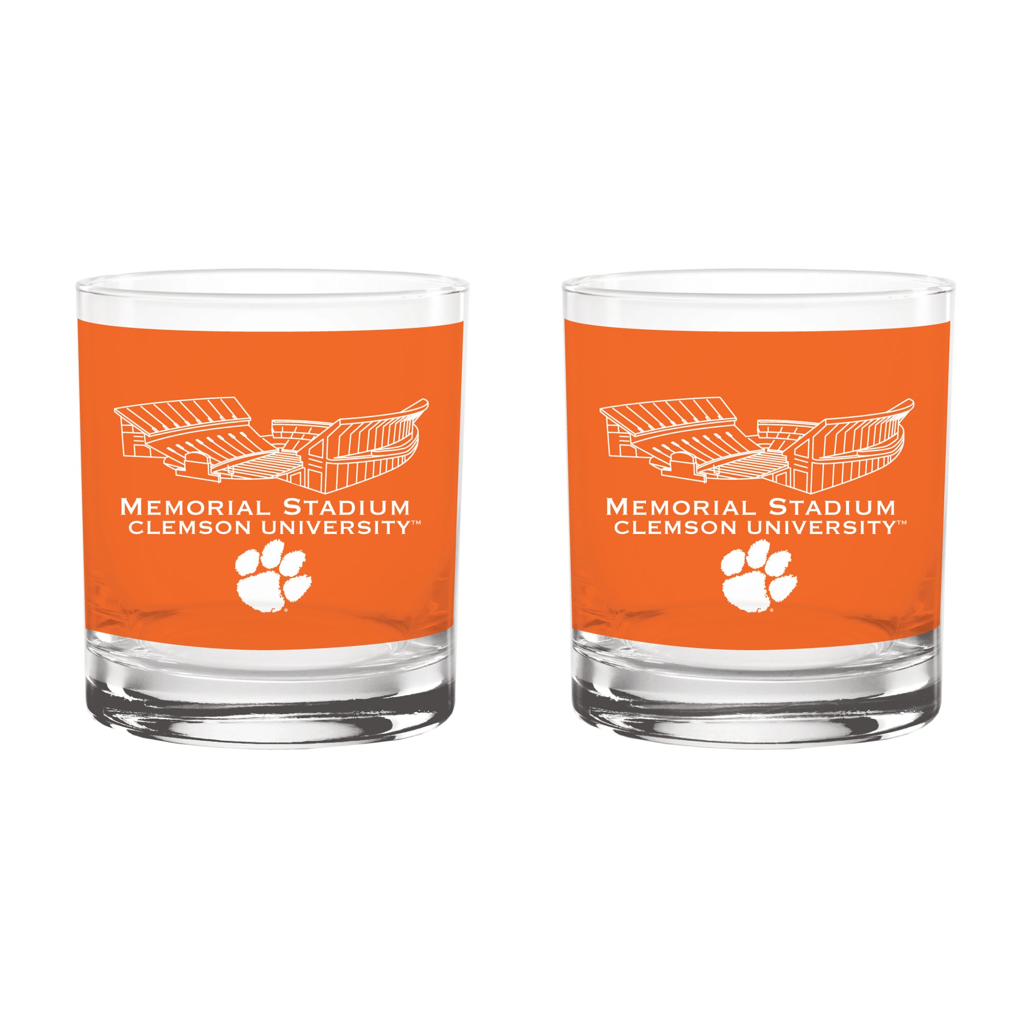 Pack de 2 verres à whisky Indigo Falls Clemson Tigers Core Stadium