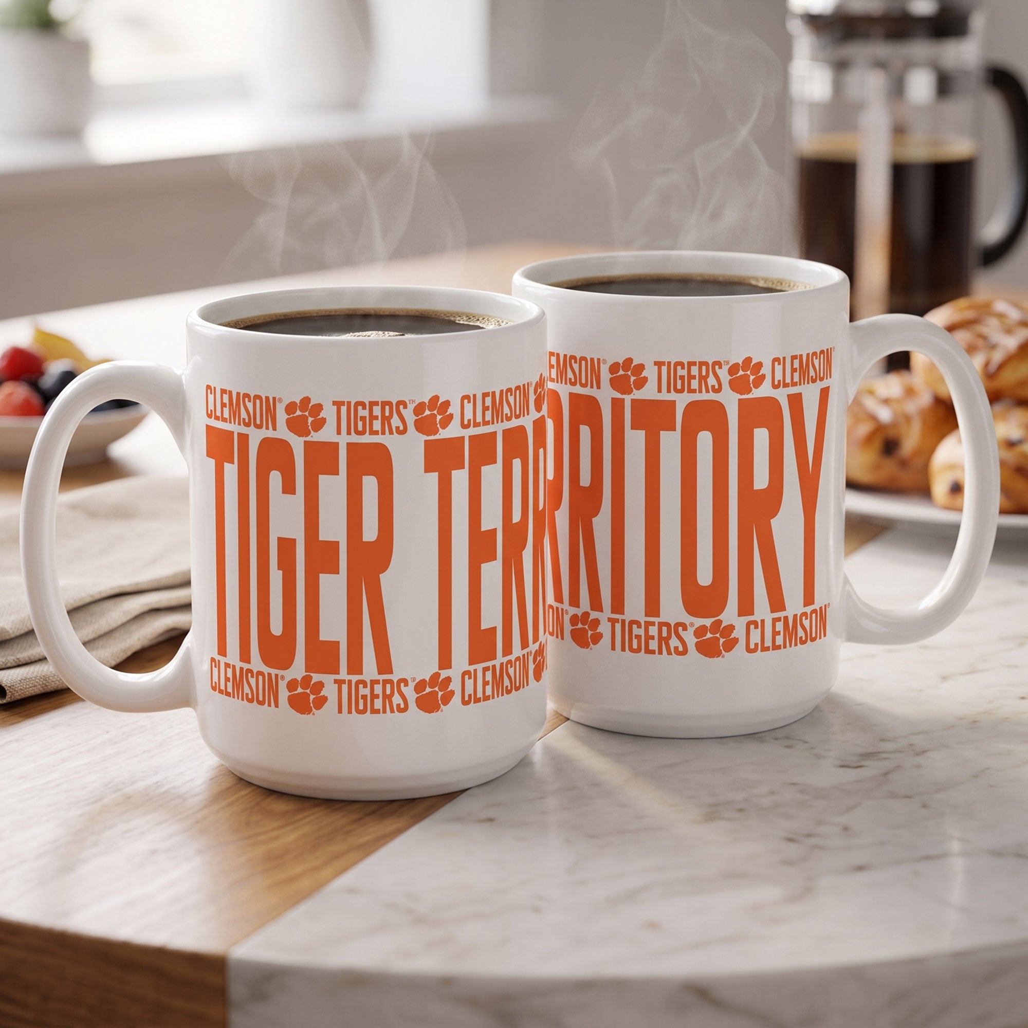 Mug surélevé Indigo Falls Clemson Tigers - Lot de 2