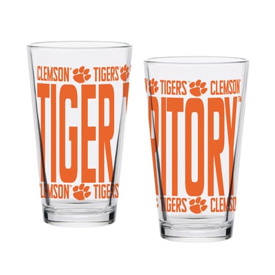Indigo Falls Clemson Tigers Elevated Pint Glass Set of 2
