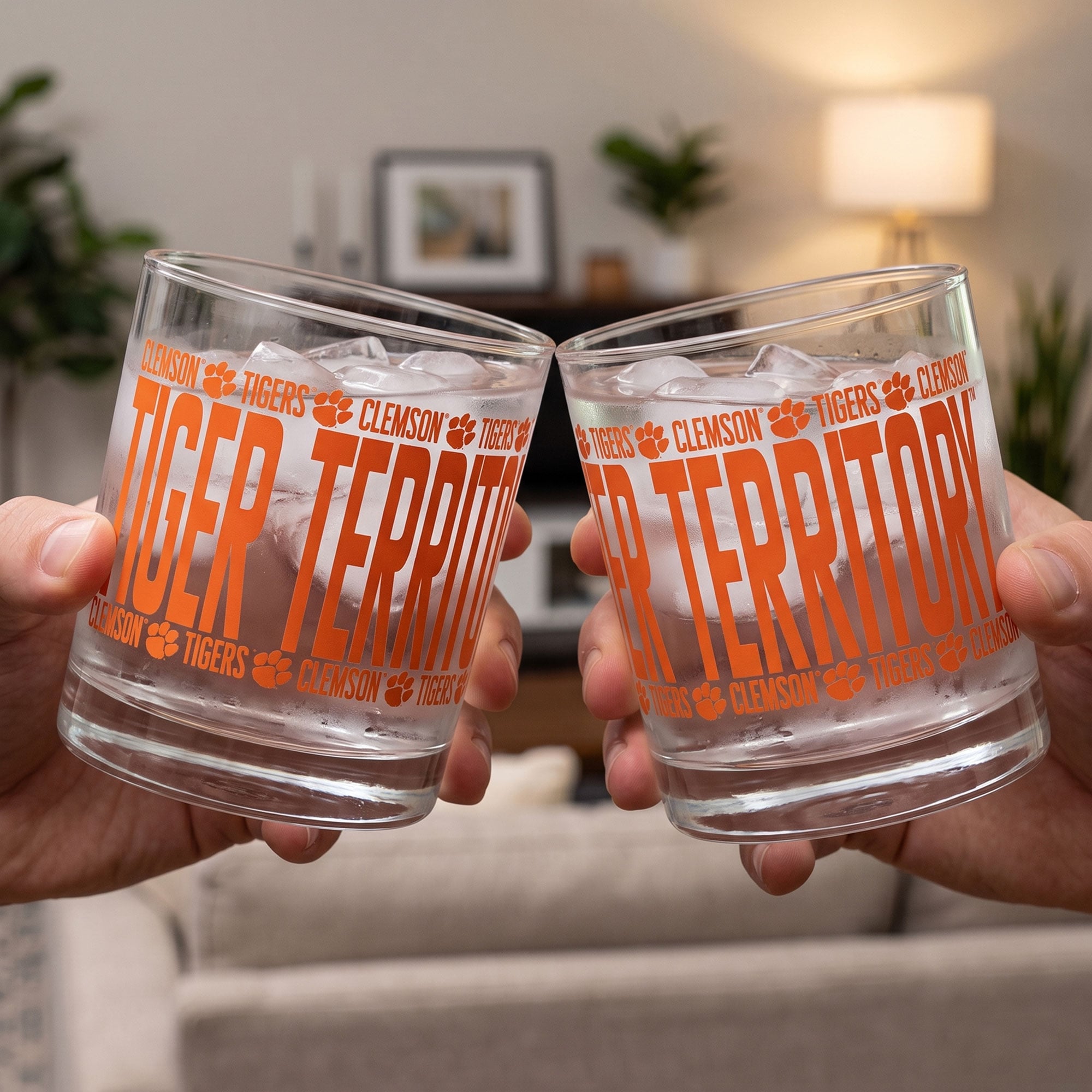 Verres à whisky surélevés Indigo Falls Clemson Tigers - Lot de 2