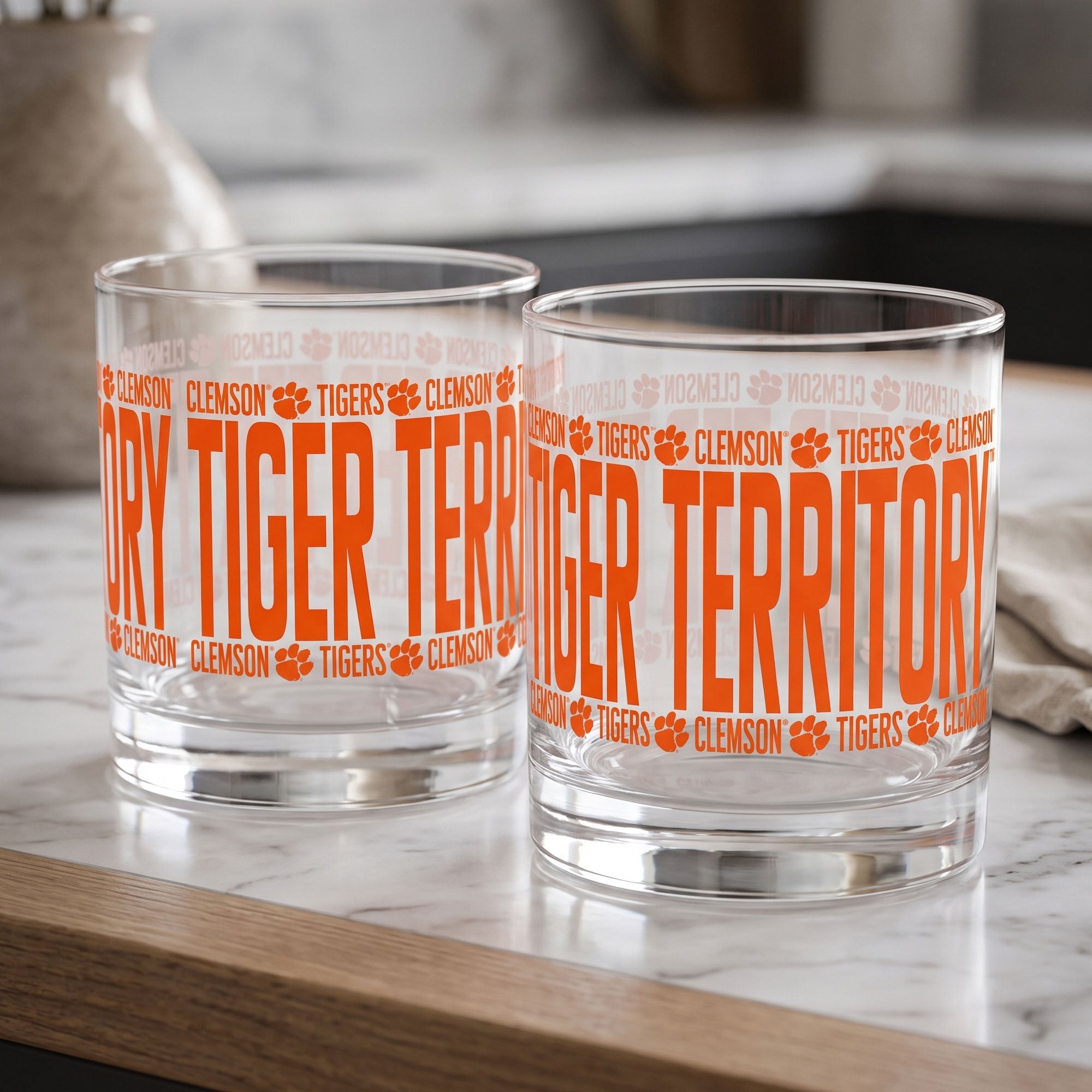 Verres à whisky surélevés Indigo Falls Clemson Tigers - Lot de 2