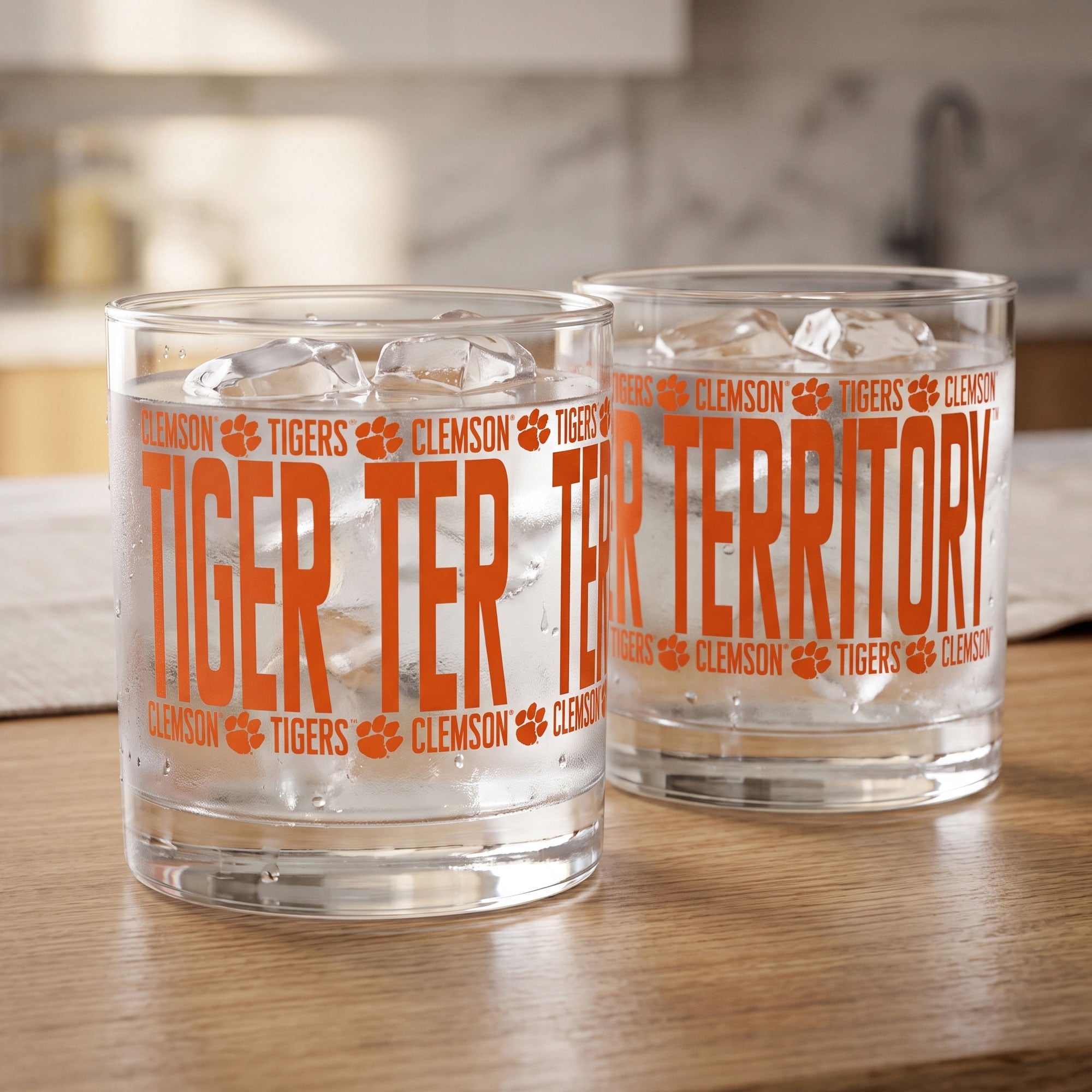 Verres à whisky surélevés Indigo Falls Clemson Tigers - Lot de 2
