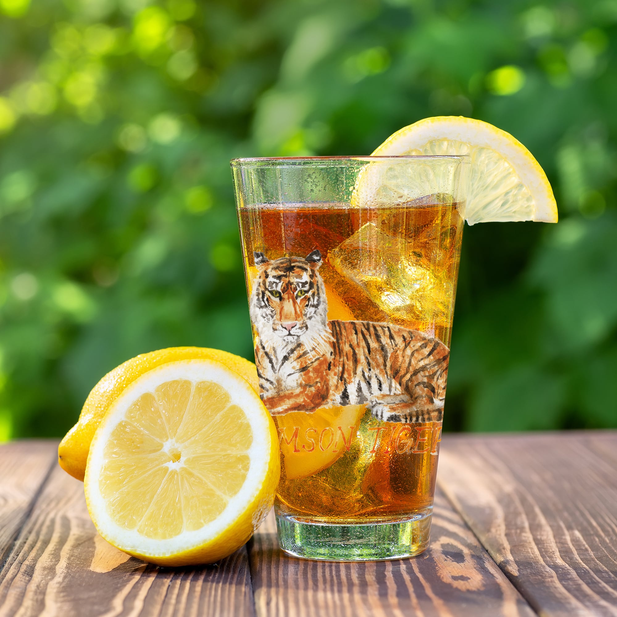 Ensemble de 2 verres à bière Indigo Falls Clemson Tigers à l'effigie de Laura Wilcox, mascotte des Tigers de Clemson.