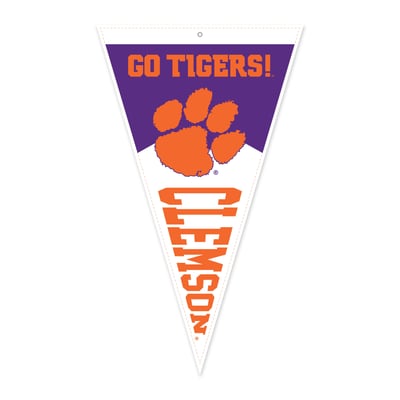 Serviette de golf Clemson Tigers Jardine 16" x 27" en forme de fanion avec pince magnétique