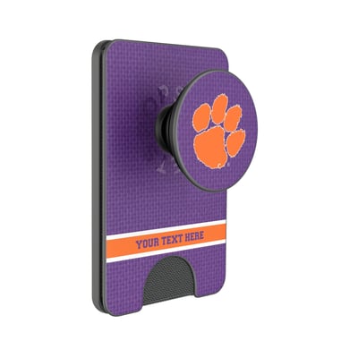 Clemson Tigers Keyscaper Personalized Endzone Solid PopSockets Magnetic Wallet