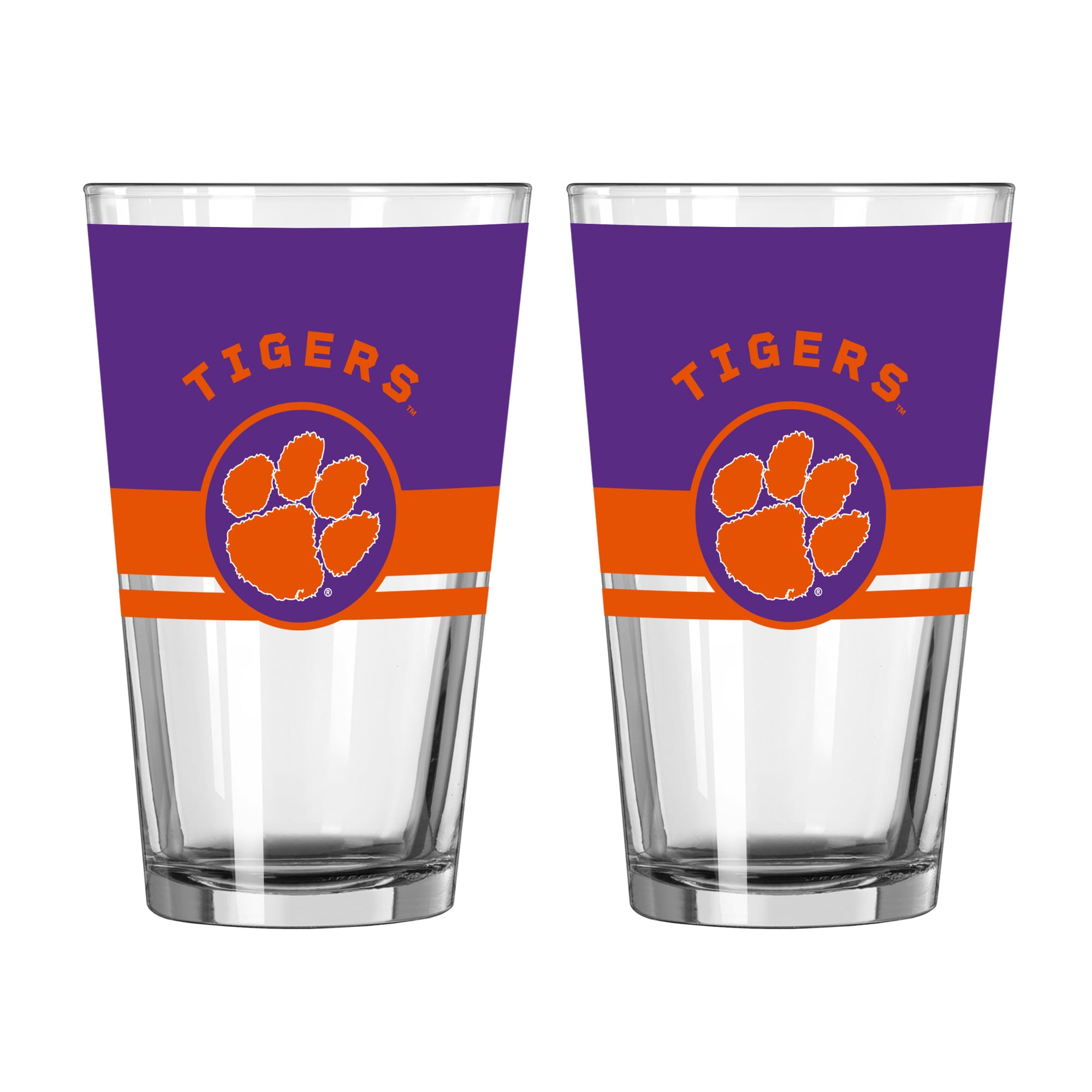 Ensemble de deux verres à bière Horizon 16 oz Logo Brands Clemson Tigers