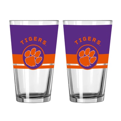 Ensemble de deux verres à bière Horizon de 473 ml (16 oz) aux couleurs des Clemson Tigers Logo Brands