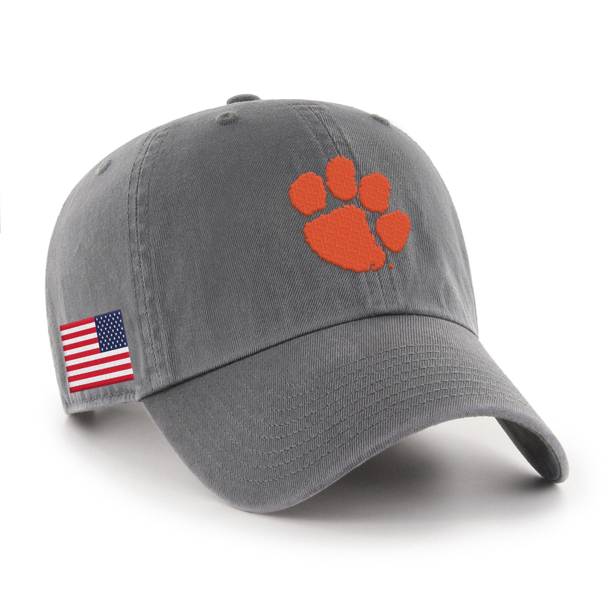 Men's '47 Charcoal Clemson Tigers Americana Heritage Clean Up Adjustable Hat