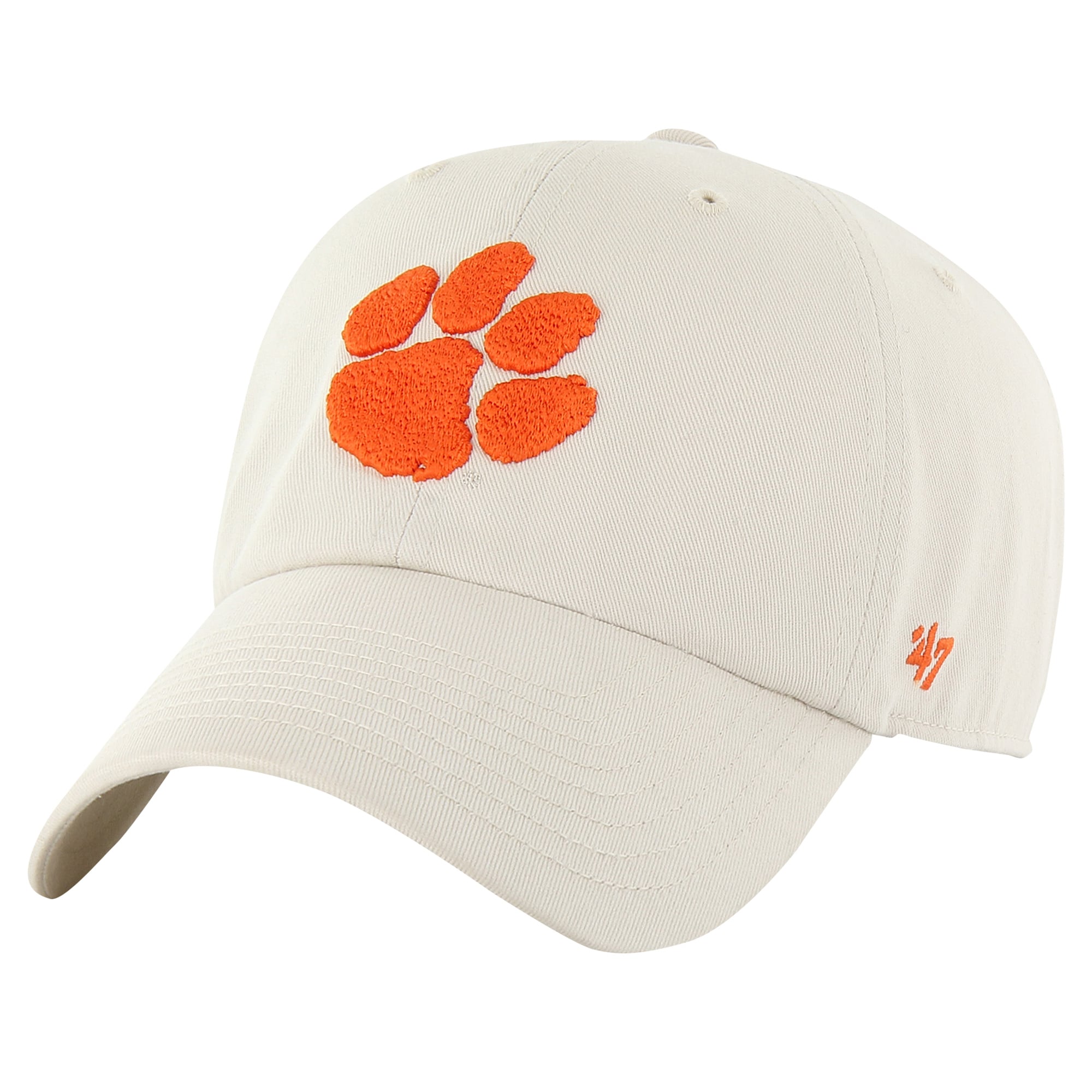 Men's '47 Cream Clemson Tigers Clean Up Adjustable Hat