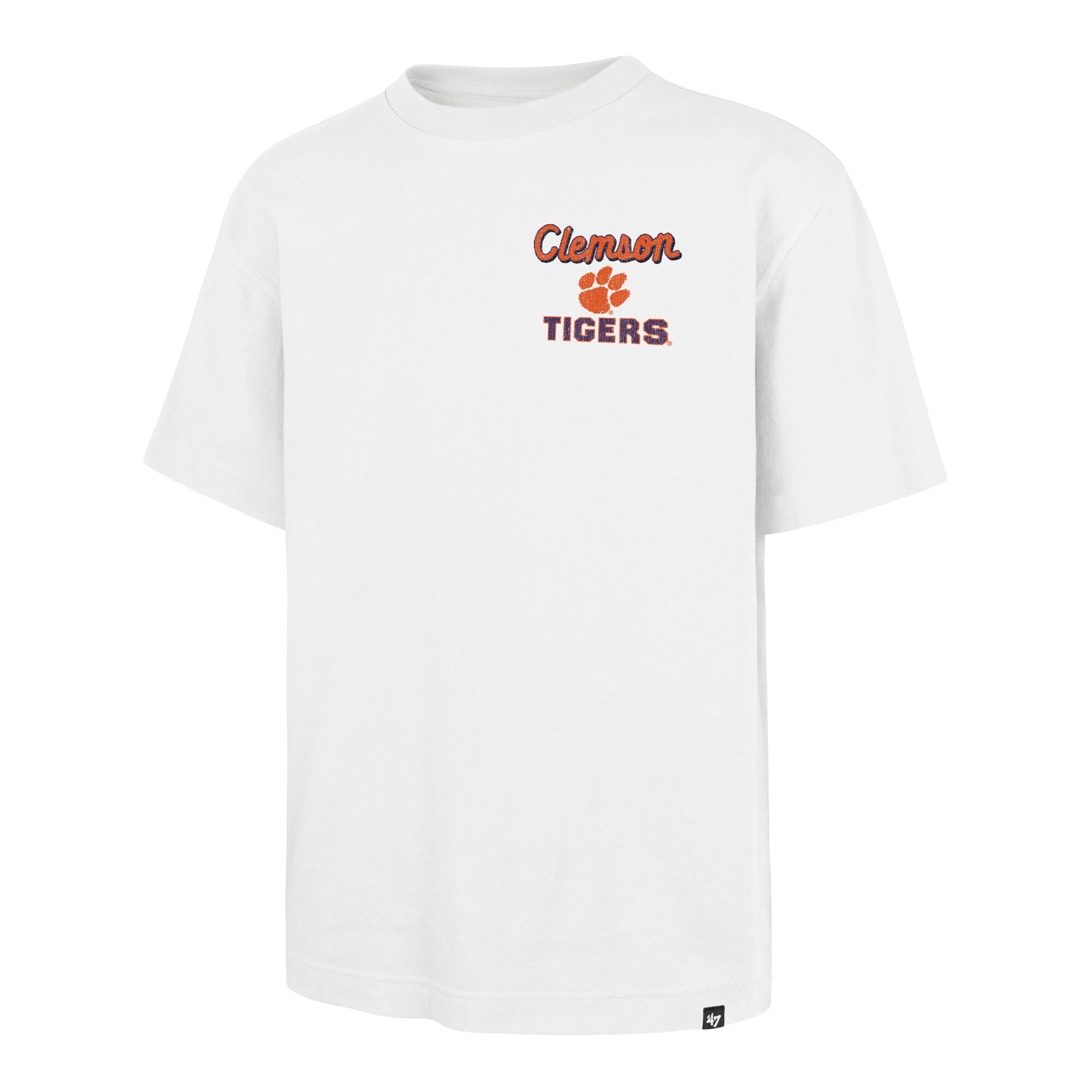 Men's '47 White Clemson Tigers #1 Mascot Foundation T-Shirt