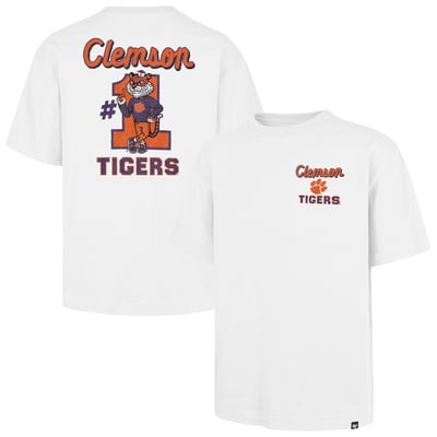 T-shirt blanc de la Fondation de la mascotte n° 1 des Clemson Tigers de 1947