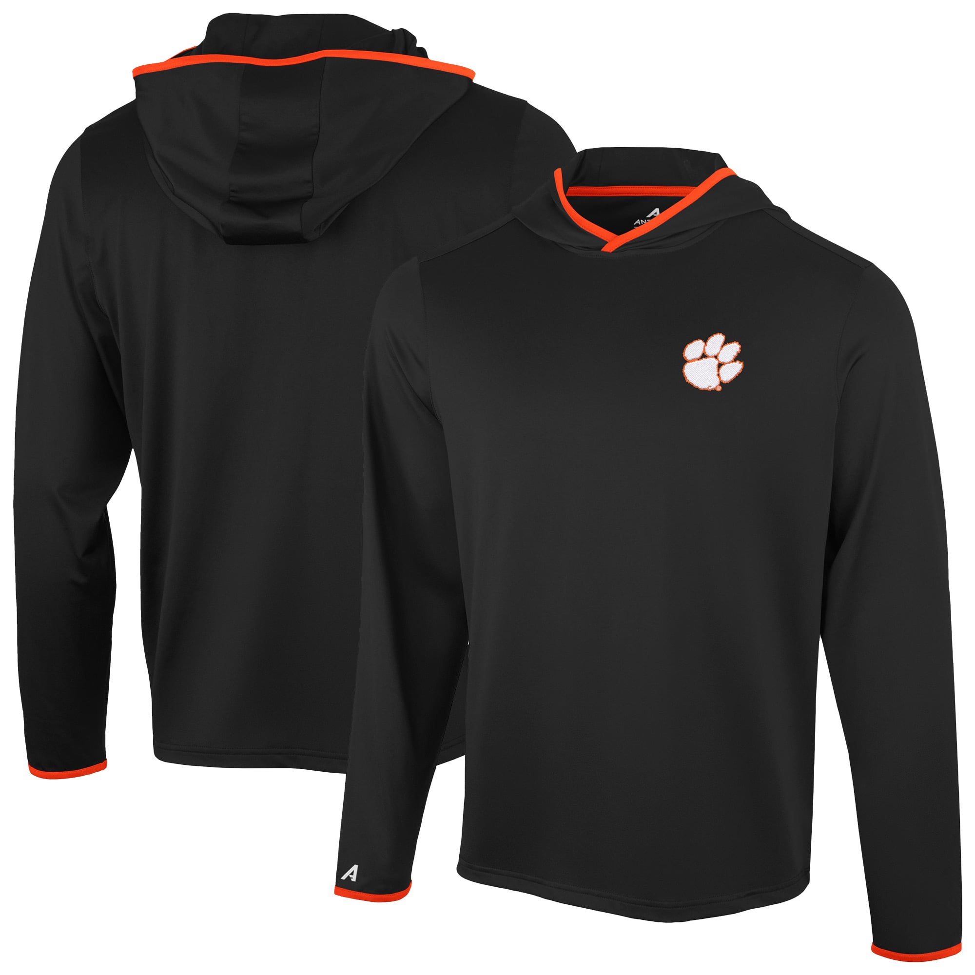 T-shirt à capuche manches longues Antigua Black Clemson Tigers Brink Color Pop pour homme