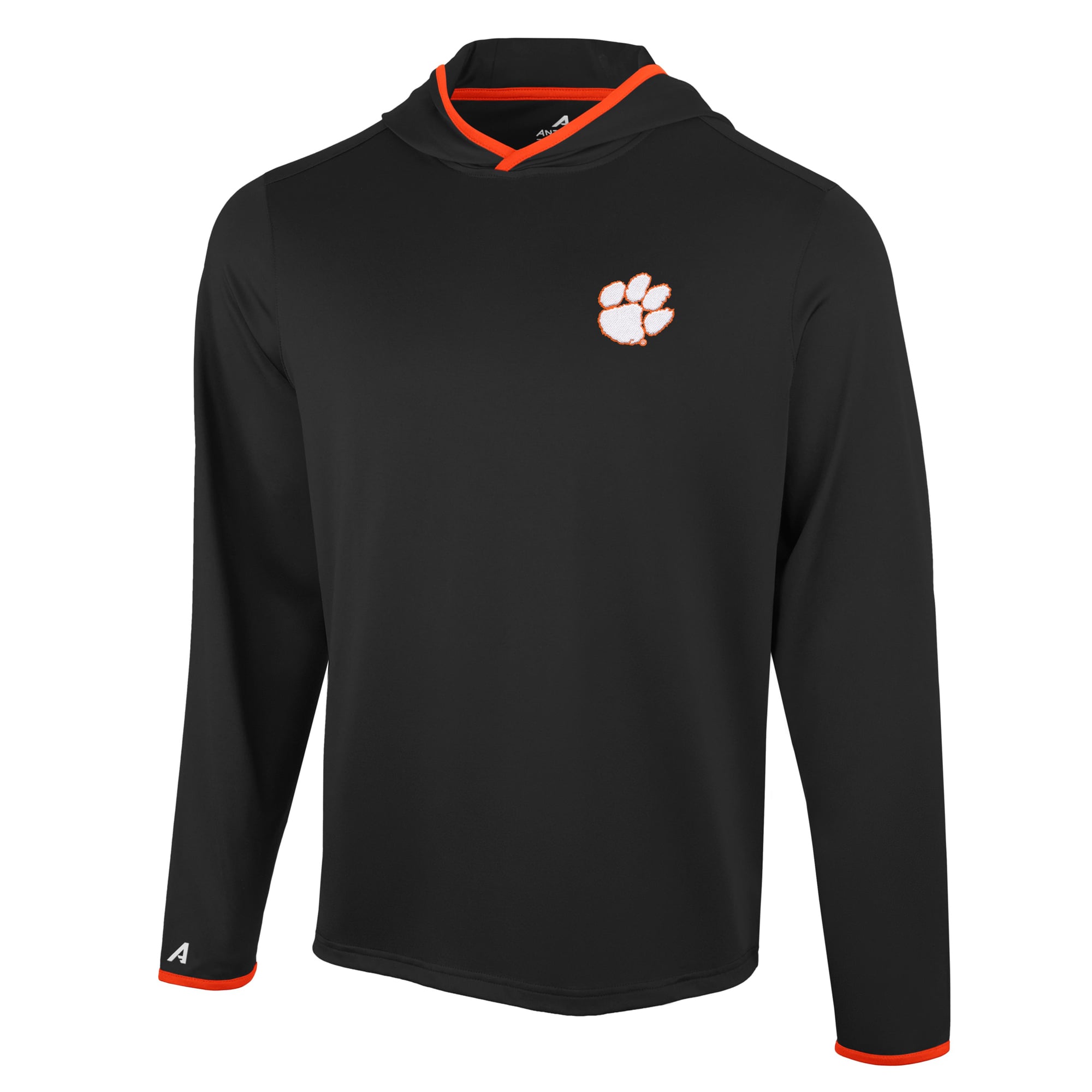 T-shirt à capuche manches longues Antigua Black Clemson Tigers Brink Color Pop pour homme