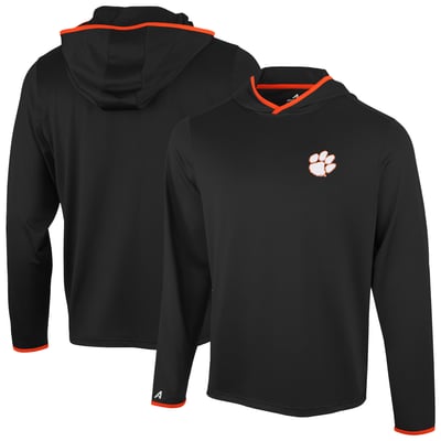  Clemson Tigers Antigua Brink Color Pop Long Sleeve Hoodie T-Shirt - Black