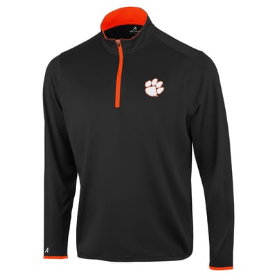  Clemson Tigers Antigua Brink Color Pop Quarter-Zip Pullover - Black