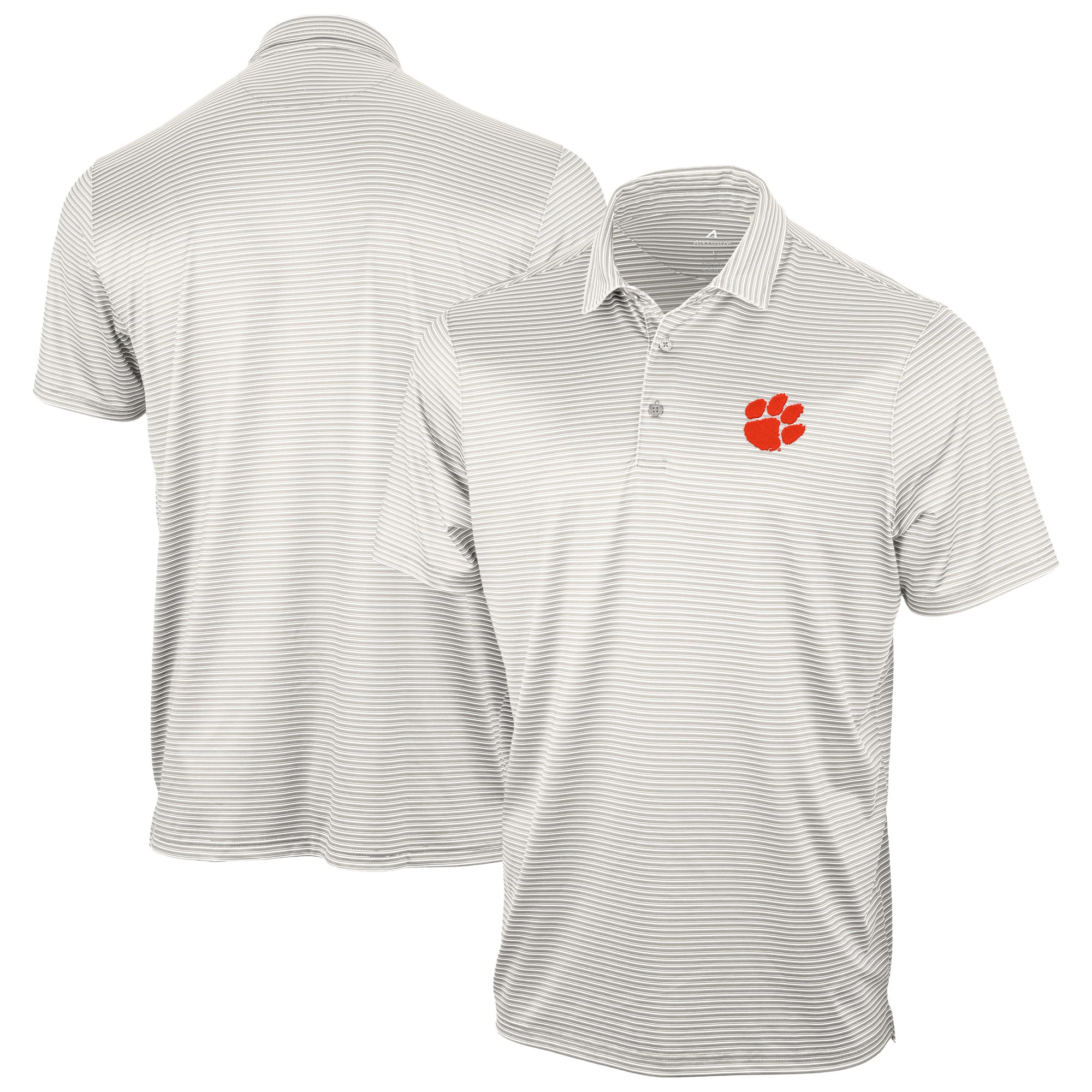 Polo Antigua gris pour homme, modèle Eager des Clemson Tigers