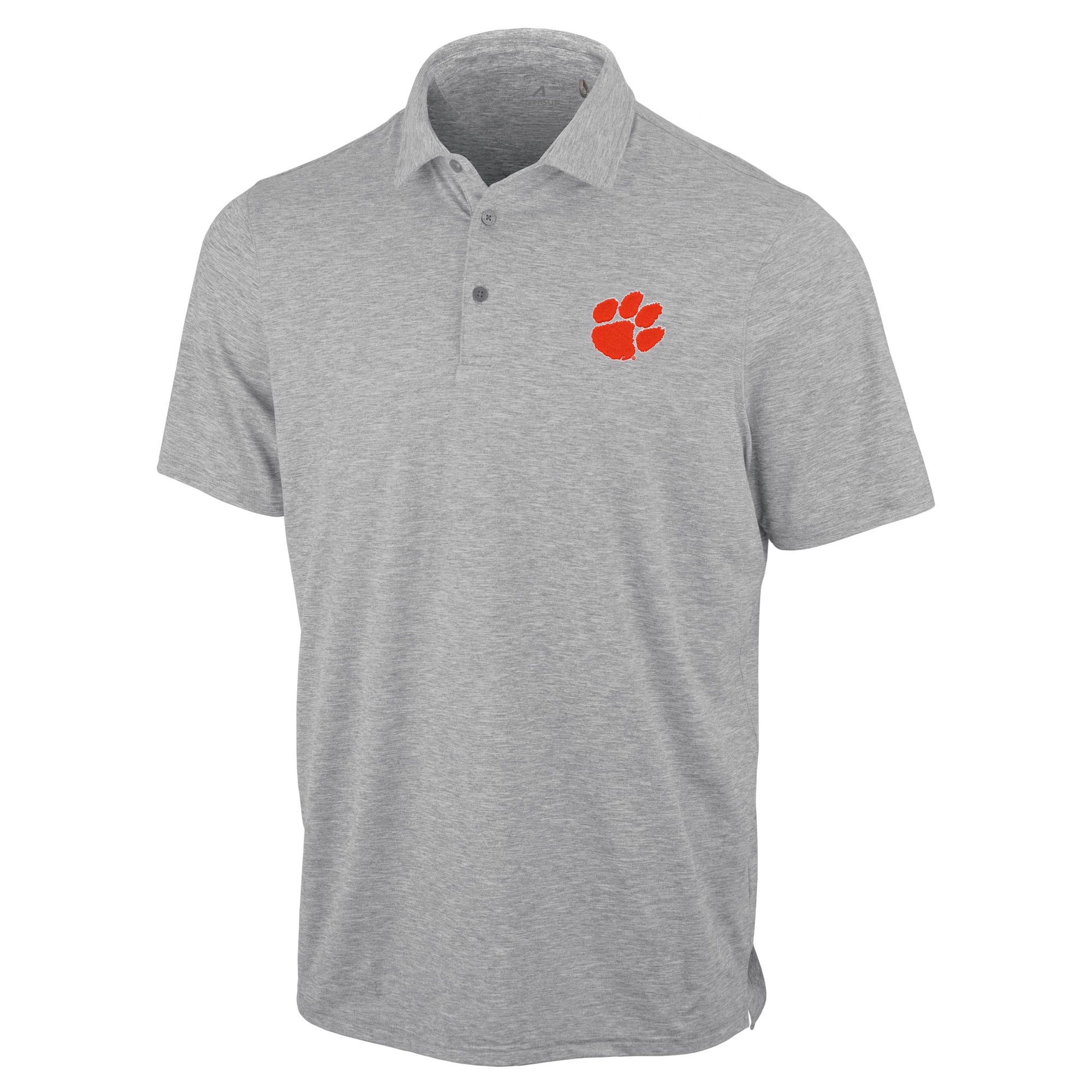 Polo Antigua Static gris chiné pour homme, modèle Clemson Tigers