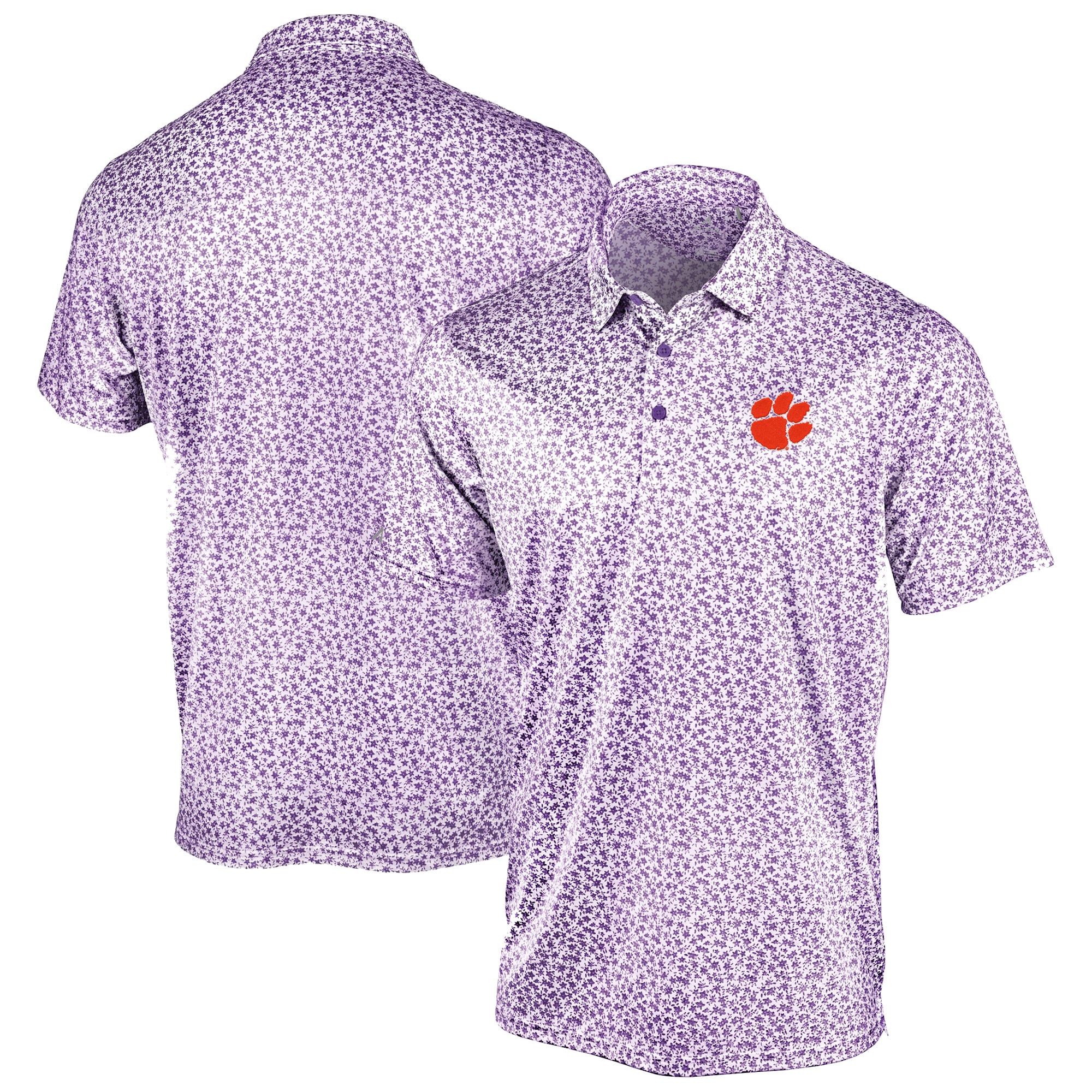 Men's Antigua Purple Clemson Tigers Flourish Polo