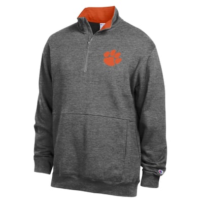  Clemson Tigers Champion Fleece Quarter-Zip Pullover - Charcoal