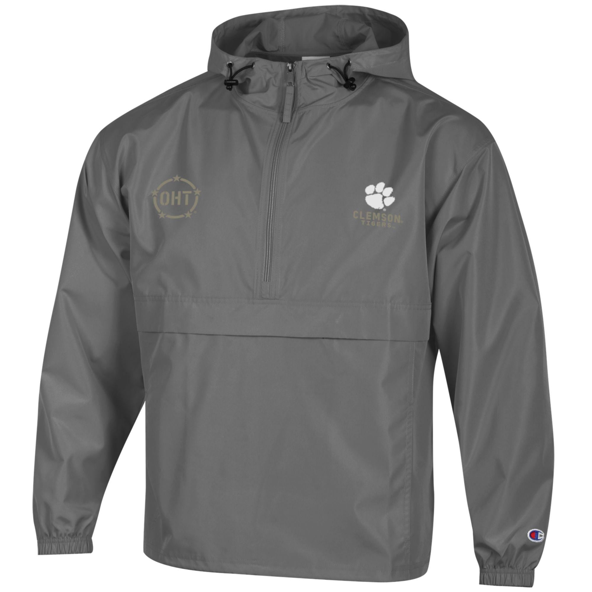Men's Champion  Graphite Clemson Tigers OHT Flag Packable Jacket