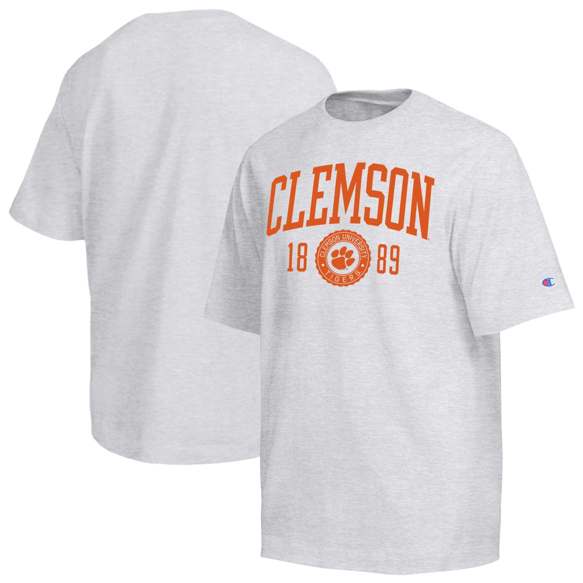 T-shirt poids lourd Champion Gray Clemson Tigers pour homme