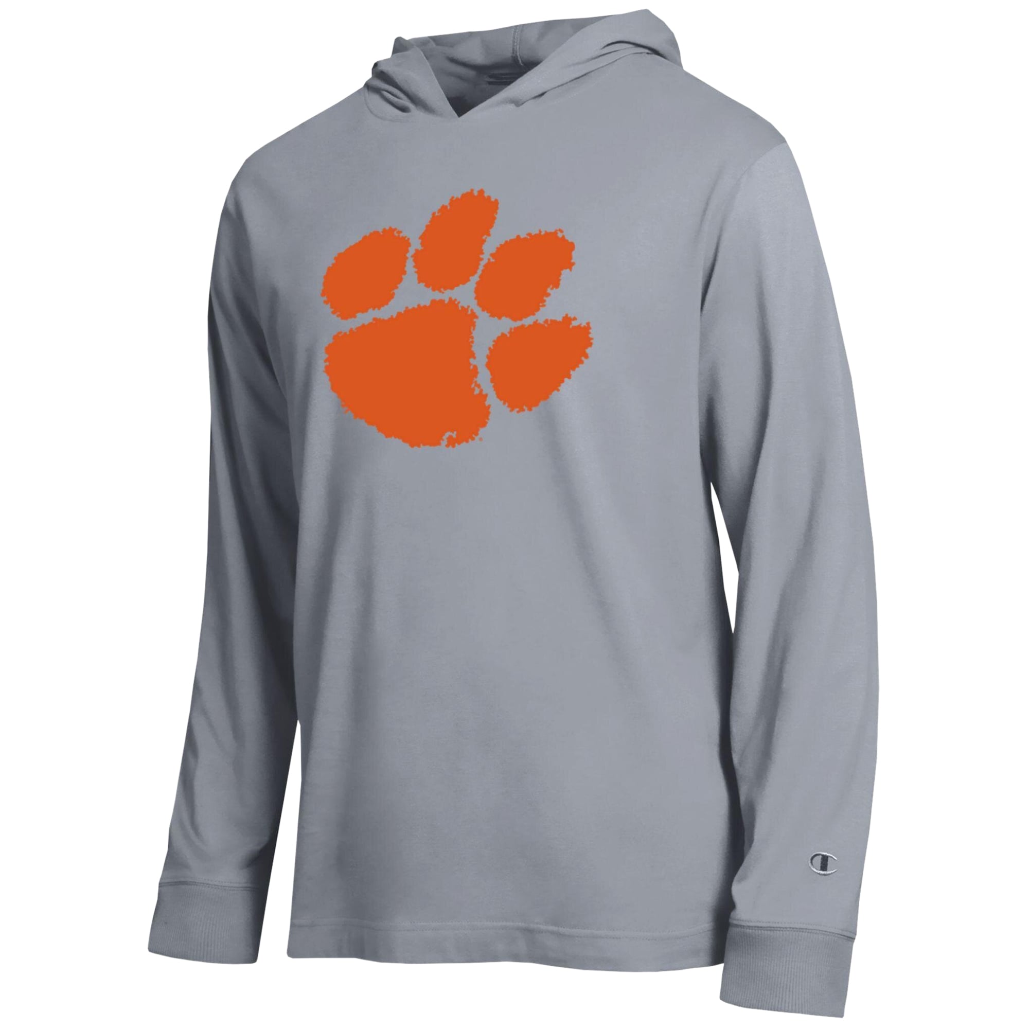 Men's Champion Gray Clemson Tigers Tonal All-Star Long Sleeve Hooded T-Shirt