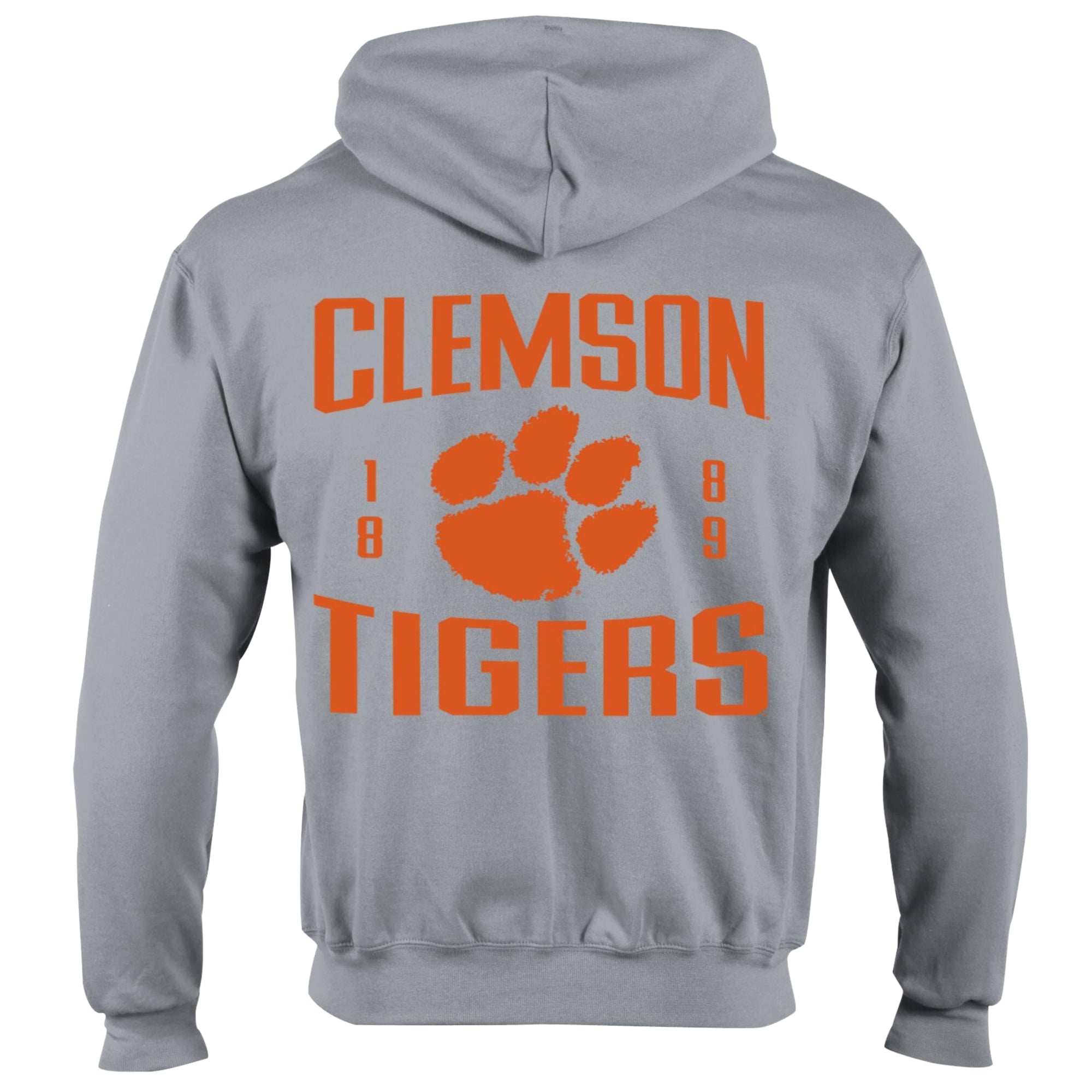 Men's Champion  Heather Gray Clemson Tigers Varsity Powerblend Full-Zip Fleece Hoodie