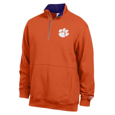 Pull-over en polaire à col zippé Clemson Tigers Champion - Orange