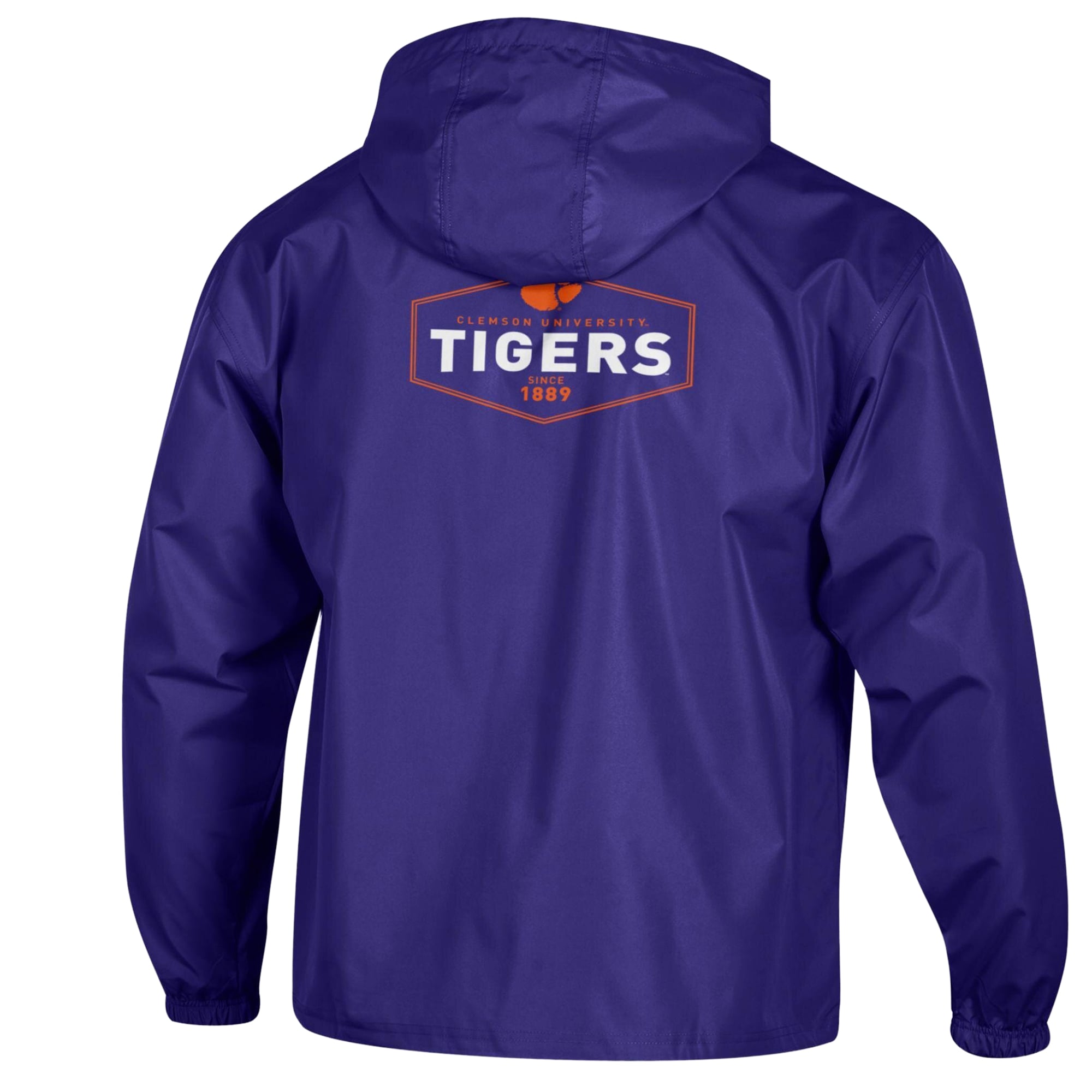 Men's Champion Purple Clemson Tigers Delay Packable Half-Zip Jacket