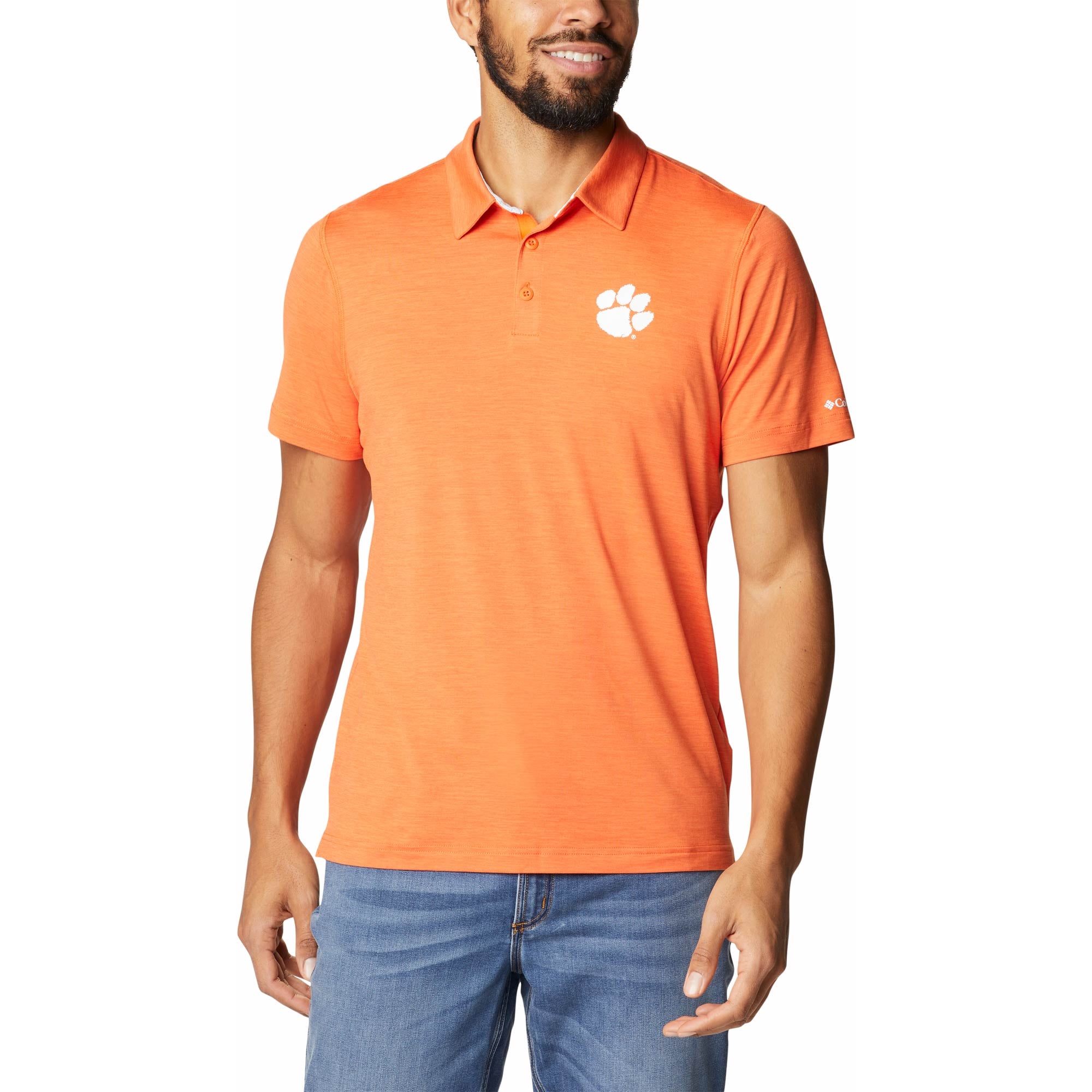 Men's Columbia Orange Clemson Tigers Trail Omni-Shade Polo