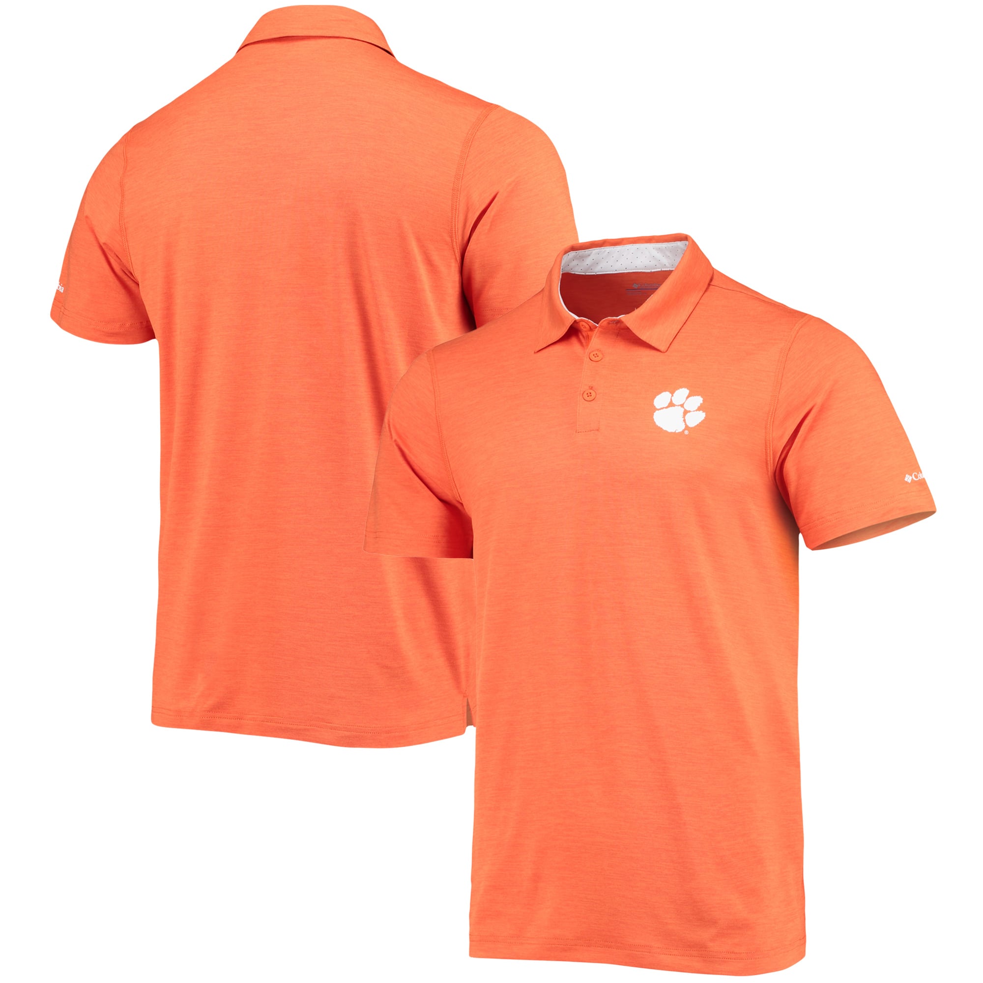 Men's Columbia  Orange Clemson Tigers Trail Omni-Shade Polo
