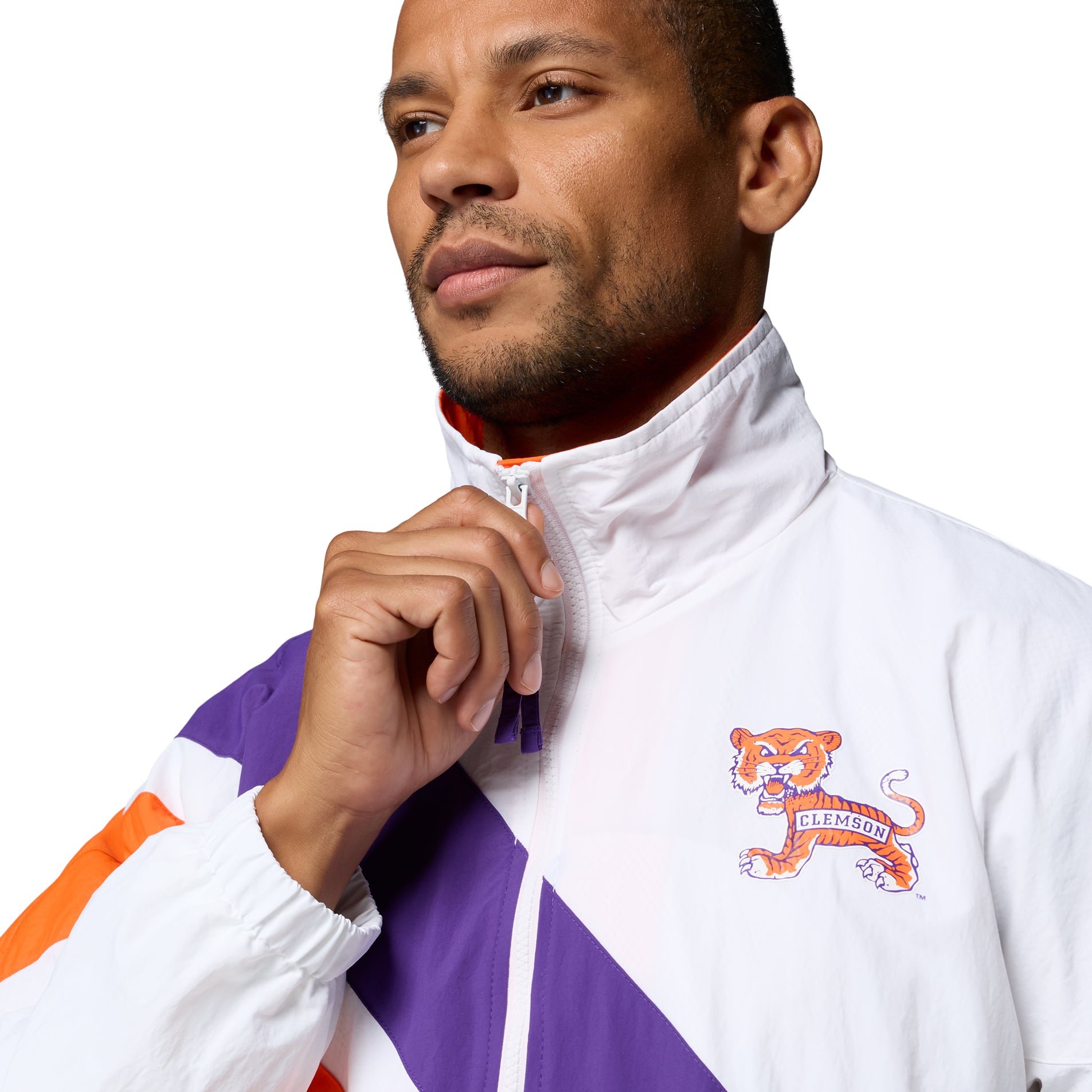 Veste coupe-vent zippée intégrale Columbia White Clemson Tigers Reventure pour homme