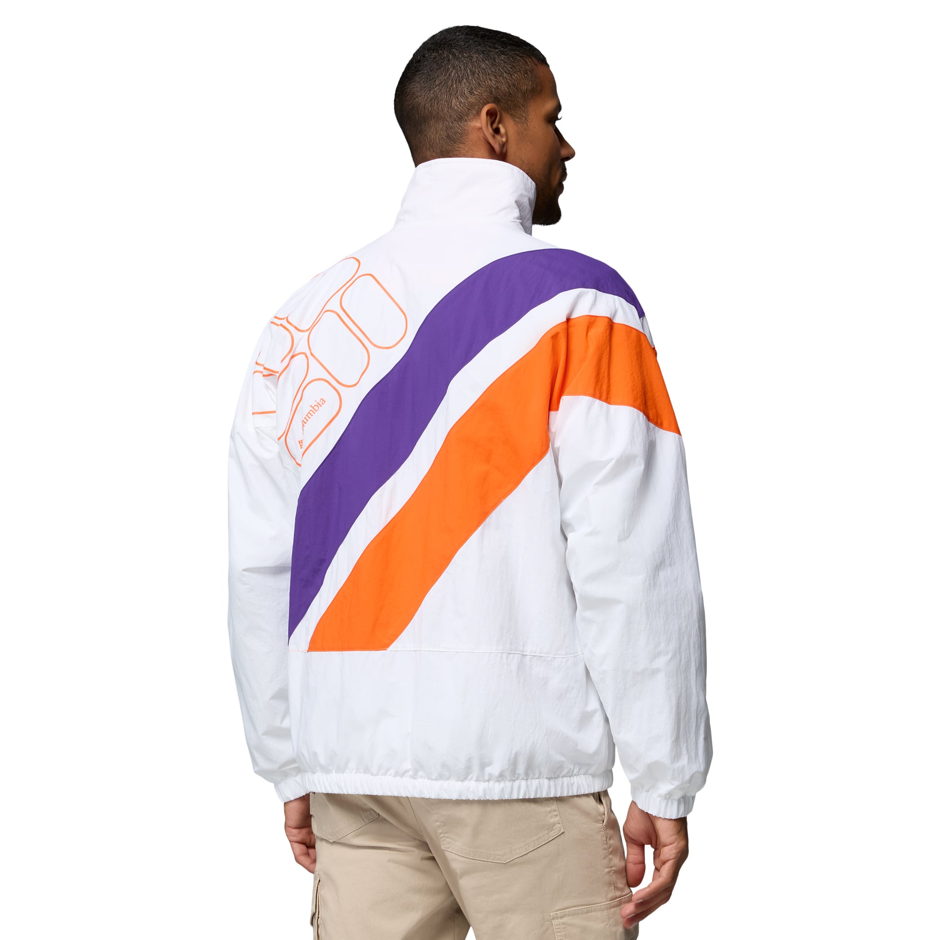 Men's Columbia White Clemson Tigers Reventure Full-Zip Windbreaker Omni-Shield Jacket